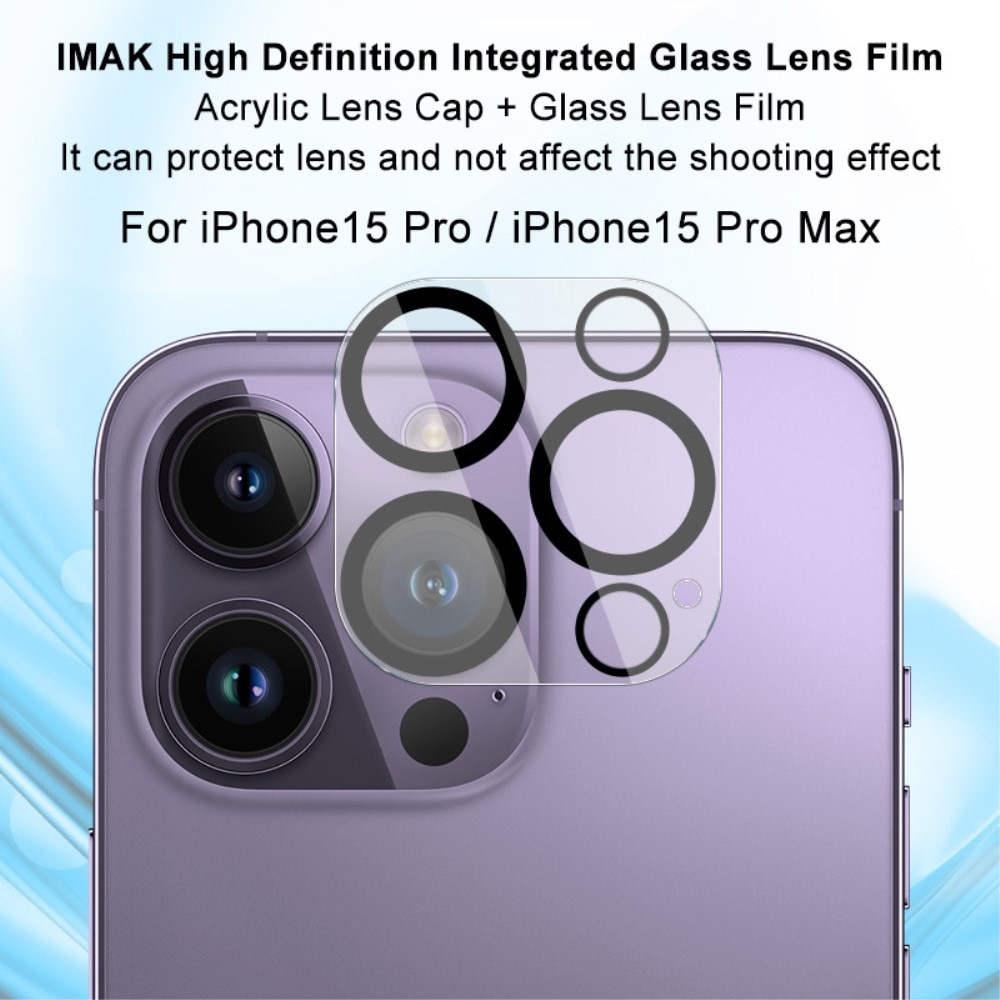 Cubre objetivo de cristal templado de 0,2mm iPhone 15 Pro Max Transparente