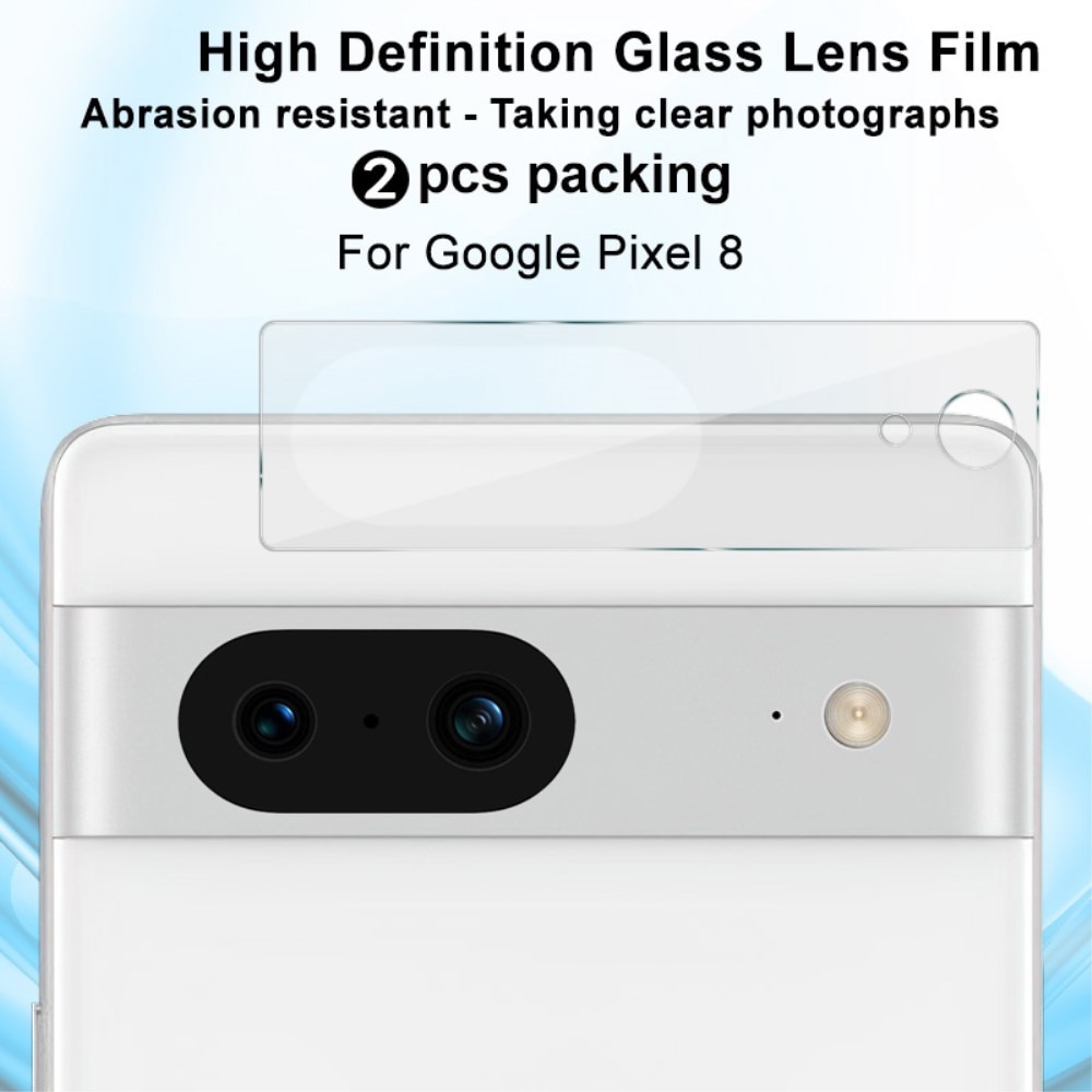 Protector Cámara de cristal templado de 0,2mm (2 piezas) Google Pixel 8 transparente