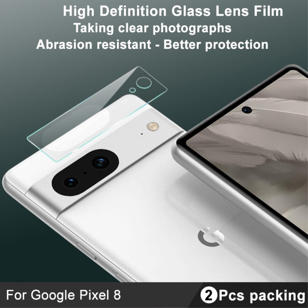 Protector Cámara de cristal templado de 0,2mm (2 piezas) Google Pixel 8 transparente