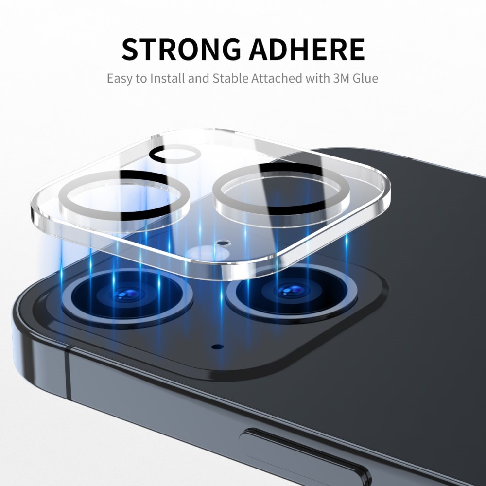 Cubre objetivo de cristal templado aluminio iPhone 15 Plus Transparente