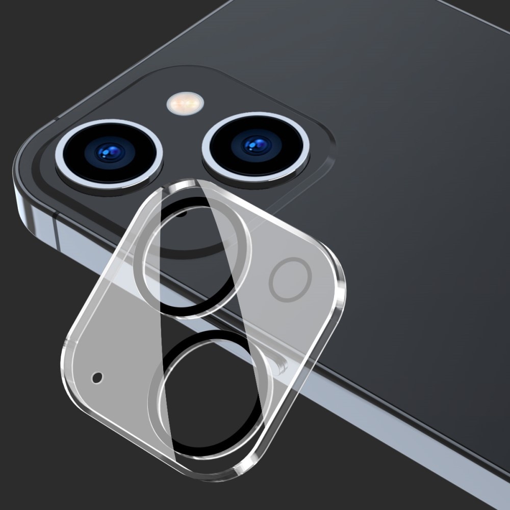 Cubre objetivo de cristal templado aluminio iPhone 15 Plus Transparente