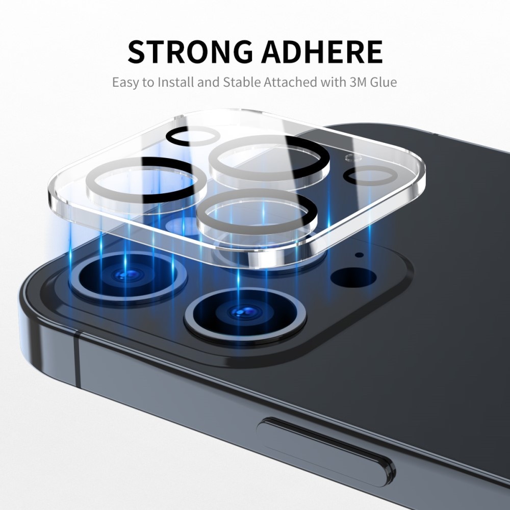 Cubre objetivo de cristal templado aluminio iPhone 15 Pro Transparente