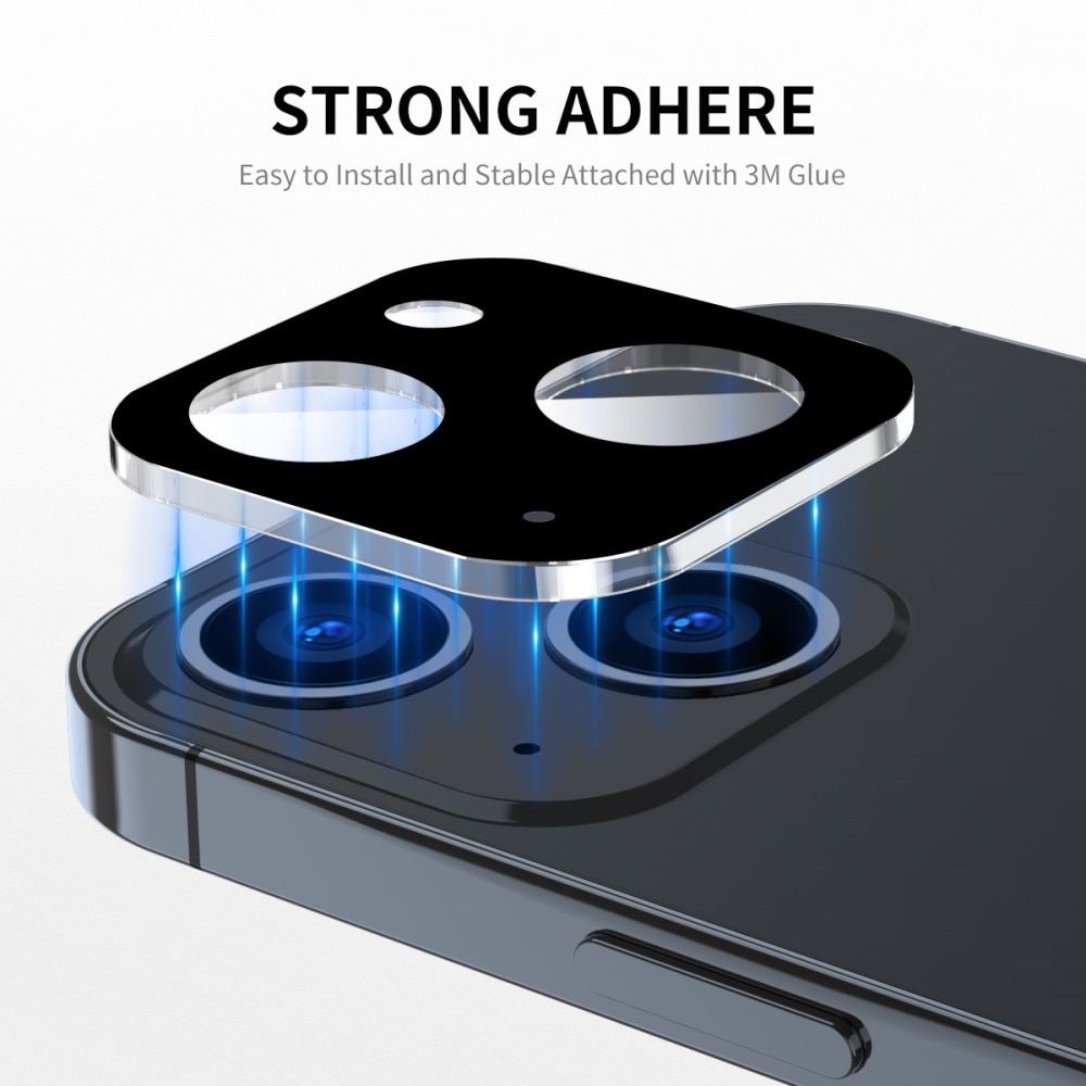 Cubre objetivo de cristal templado aluminio iPhone 15, negro