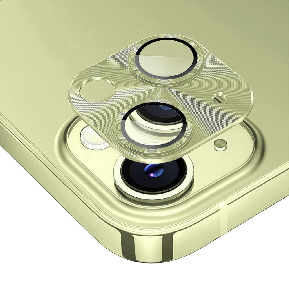 Protector Cámara Cristal Templado Aluminio iPhone 15 oro