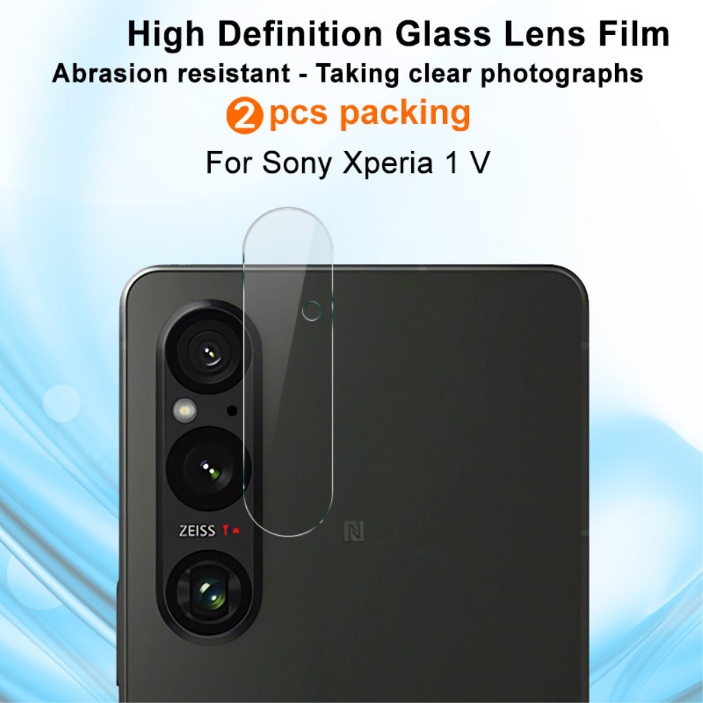 Cubre objetivo de cristal templado de 0,2mm (2 piezas) Sony Xperia 1 V transparente