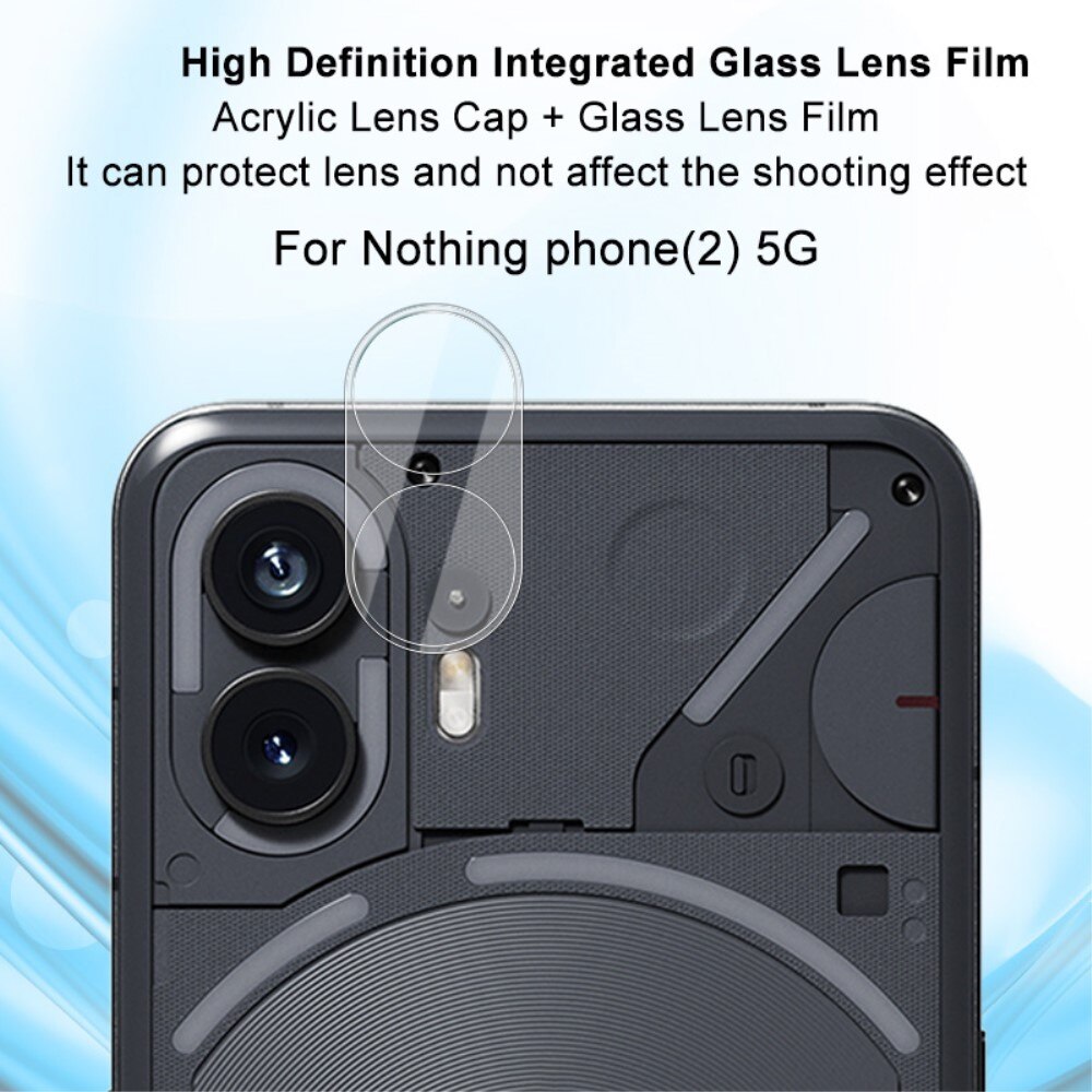 Cubre objetivo de cristal templado de 0,2mm Nothing Phone 2 Transparente