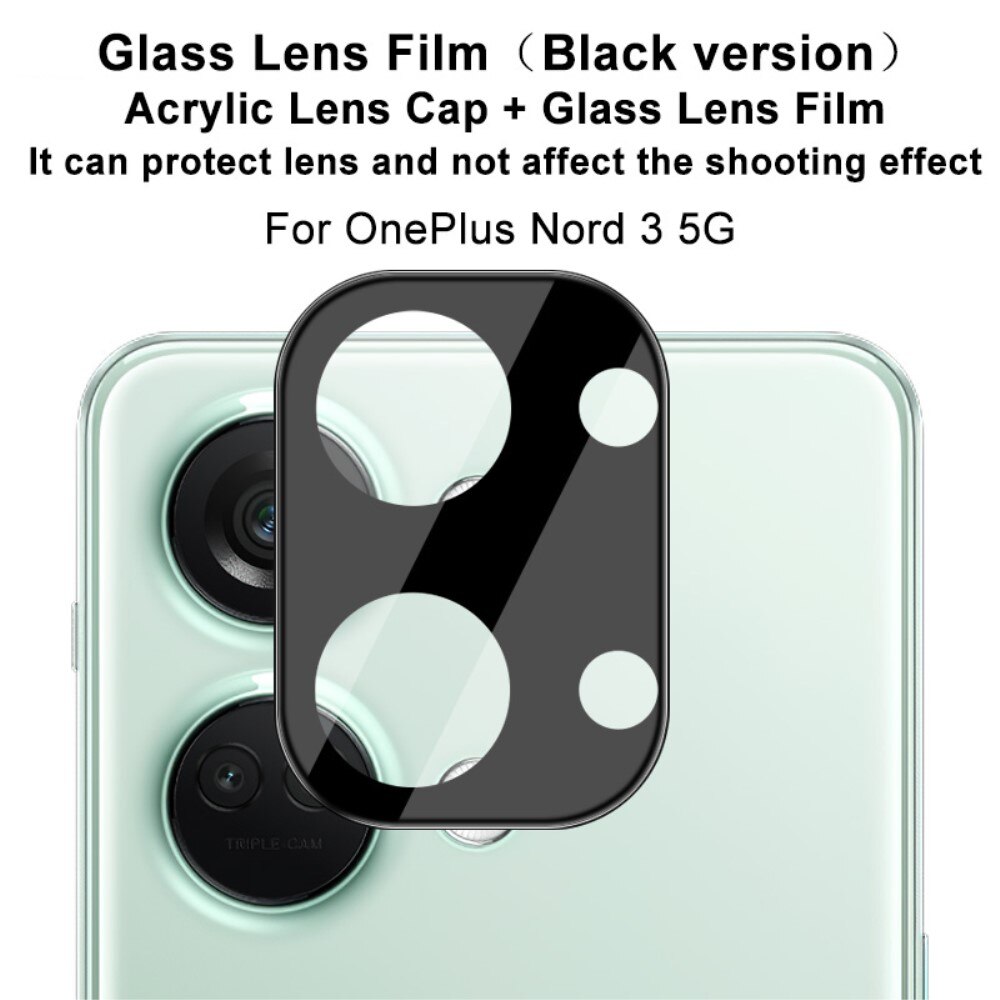 Cubre objetivo de cristal templado de 0,2mm  OnePlus Nord 3 Negro