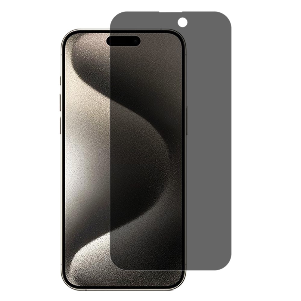 Protector de pantalla privacidad de cristal templado iPhone 15 Pro negro