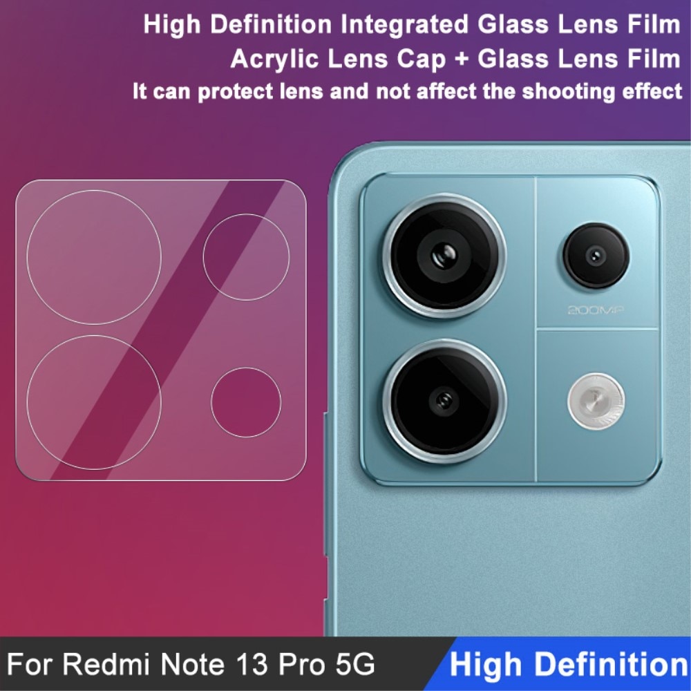 Cubre objetivo de cristal templado de 0,2mm Xiaomi Redmi Note 13 Pro Transparente