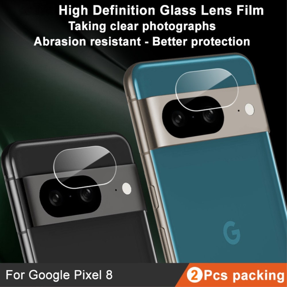 Cubre objetivo de cristal templado de 0,2mm (2 piezas) Google Pixel 8 transparente