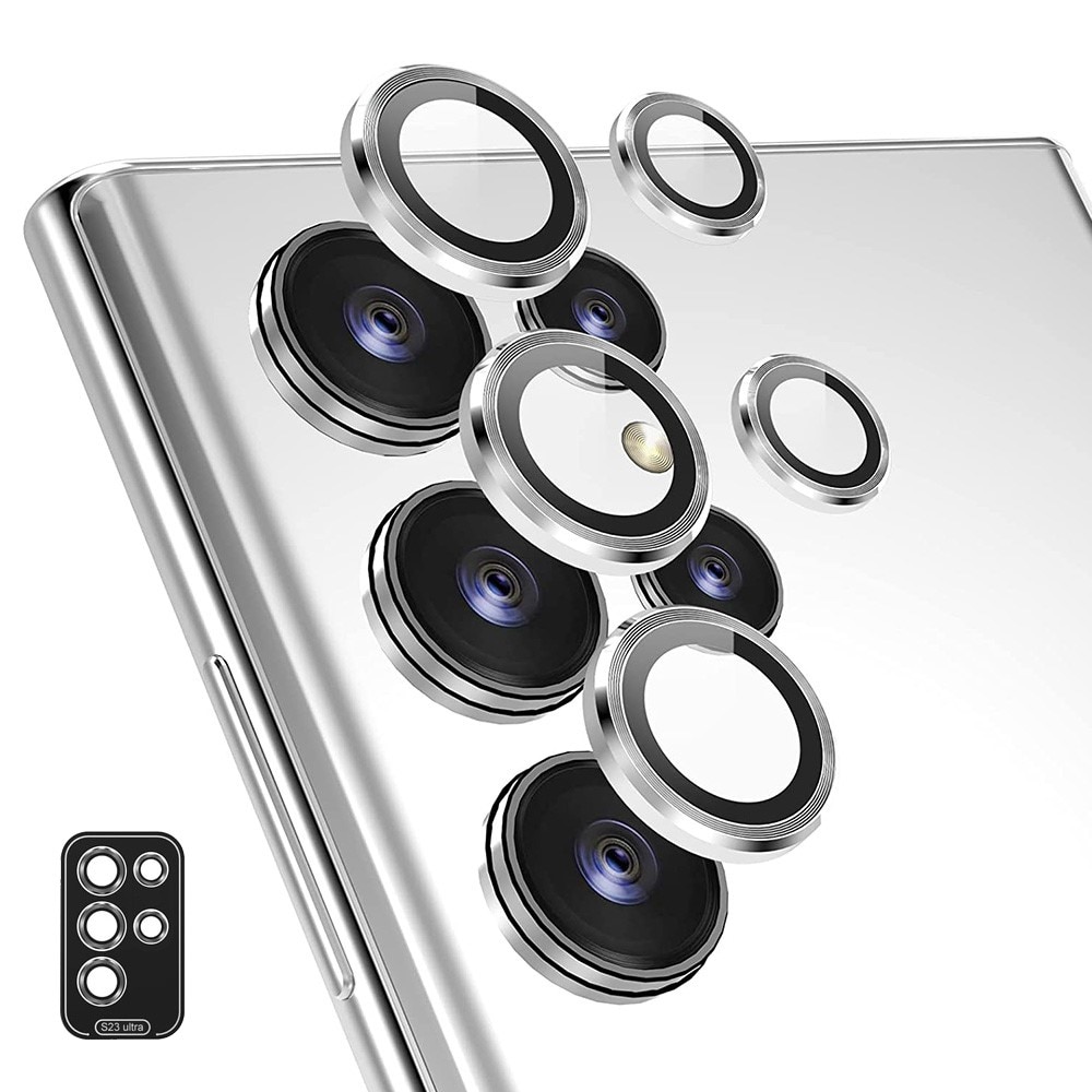 Cubre objetivo de cristal templado aluminio Samsung Galaxy S24 Ultra plata