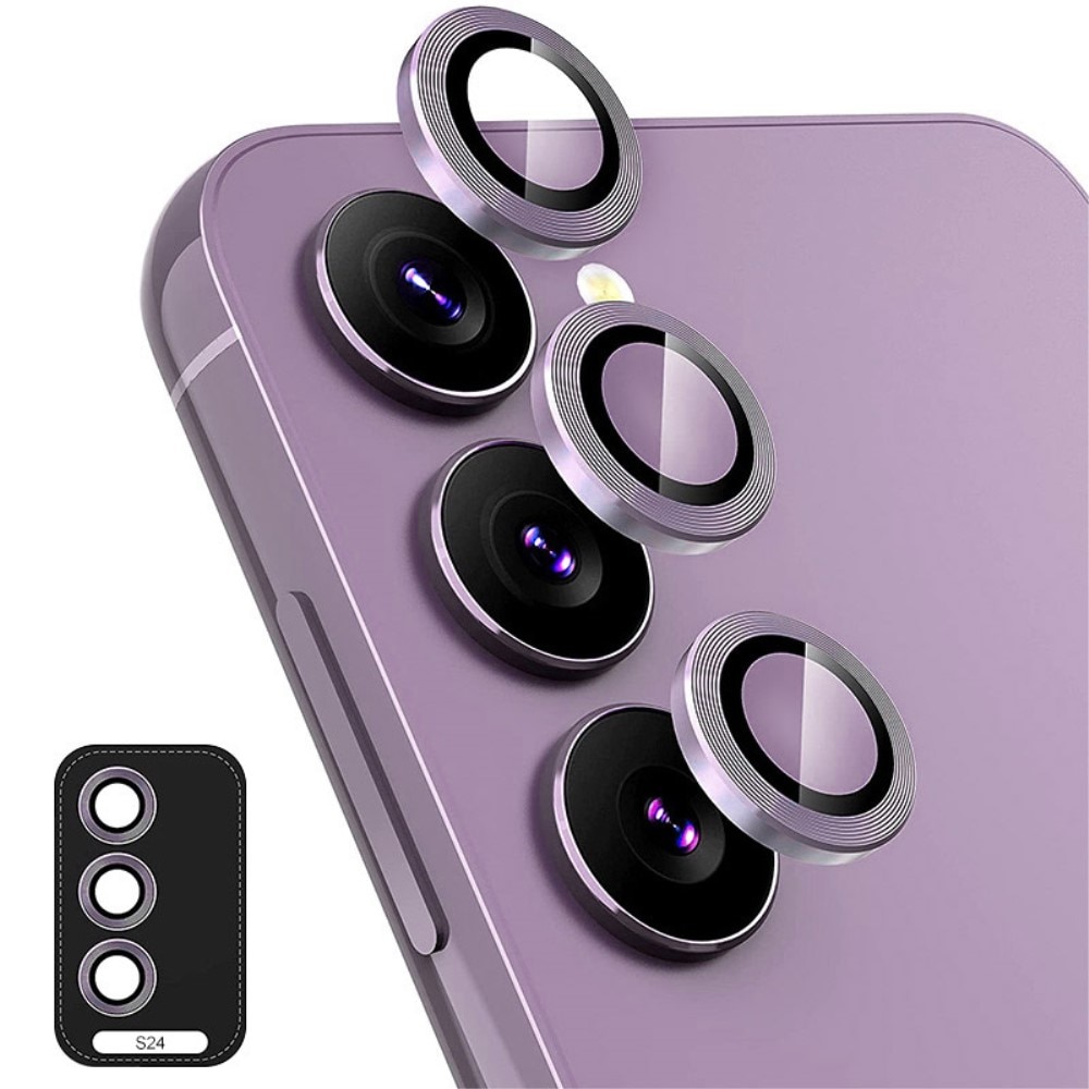 Cubre objetivo de cristal templado aluminio Samsung Galaxy S24 violeta