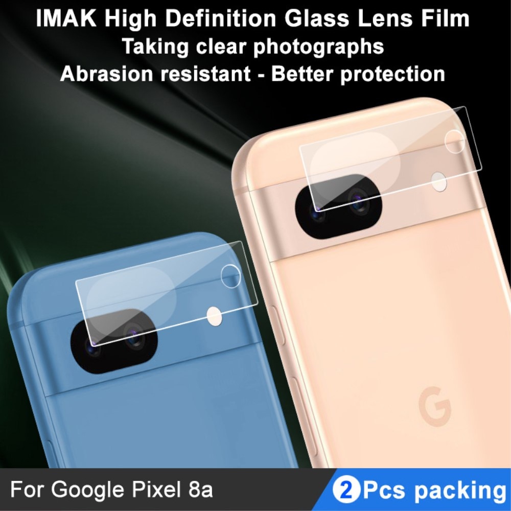 Protector Cámara de cristal templado de 0,2mm (2 piezas) Google Pixel 8a transparente