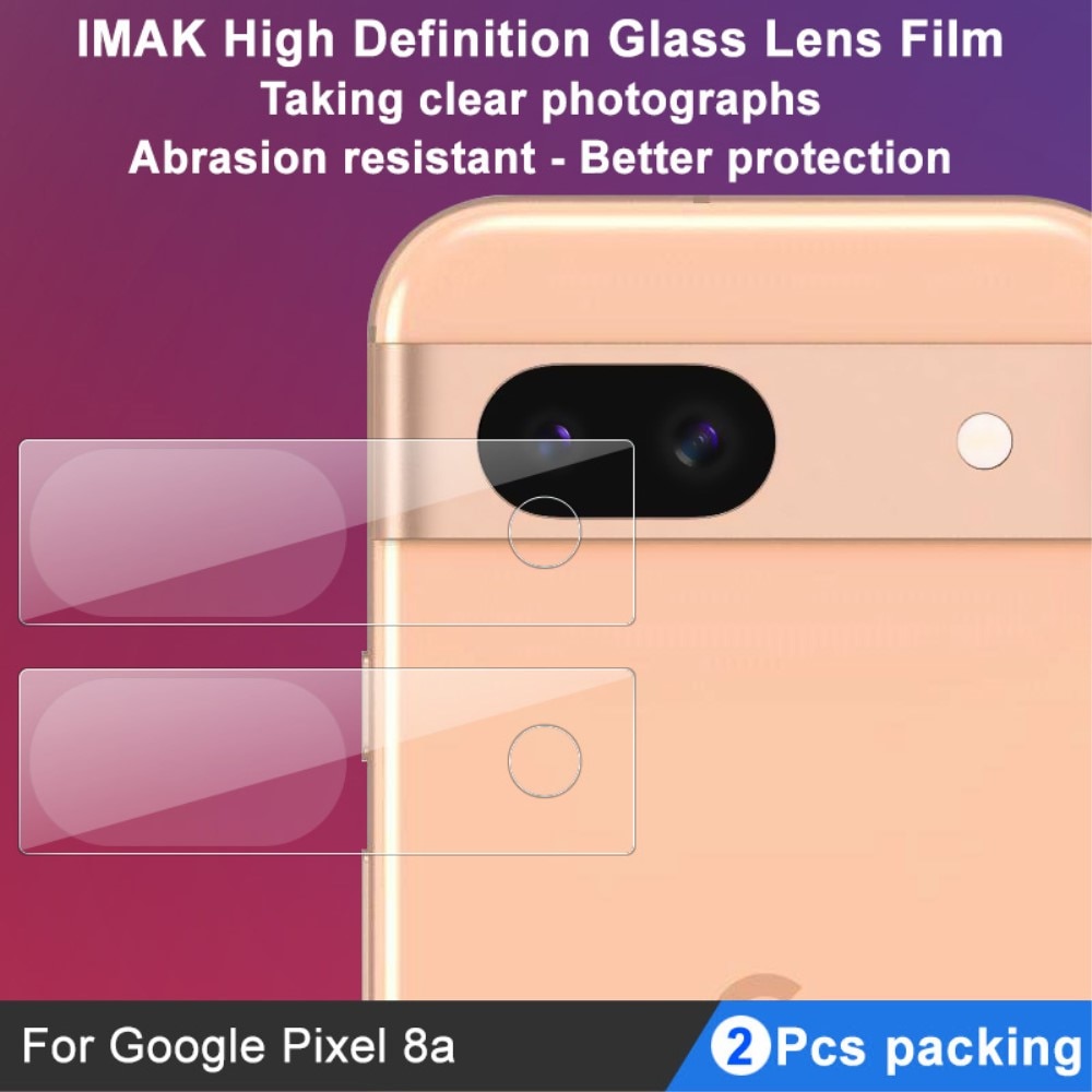 Protector Cámara de cristal templado de 0,2mm (2 piezas) Google Pixel 8a transparente
