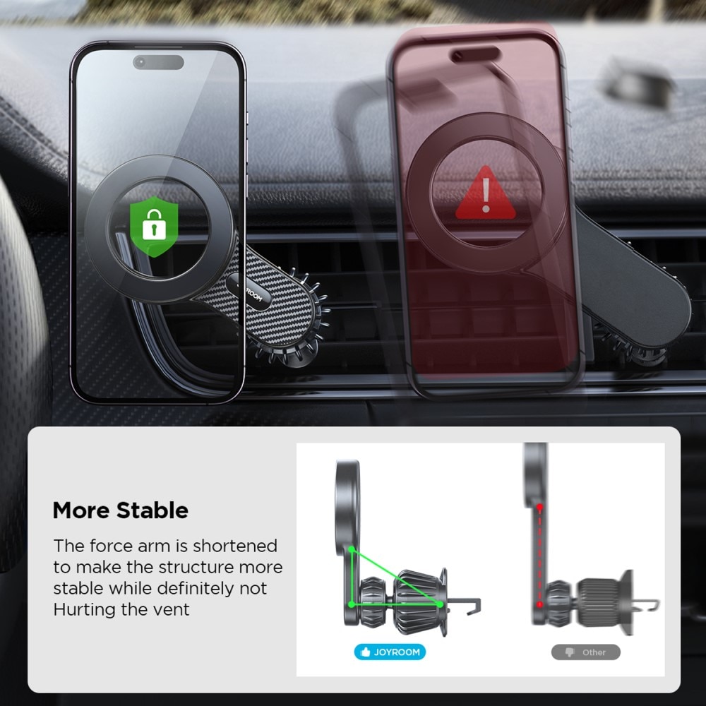 JR-ZS355 Universal Magnetic MagSafe Vent Car Mount Holder negro