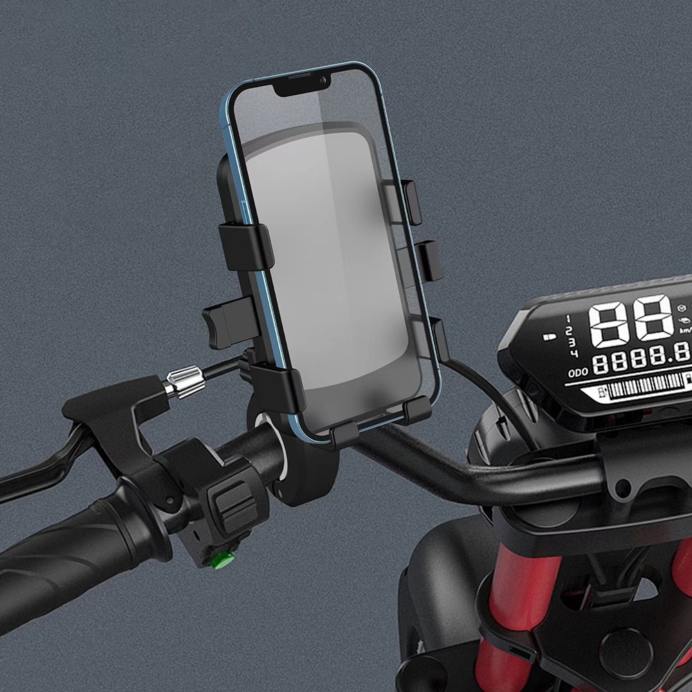 Soporte móvil para manillar de bicicleta/motocicleta, negro