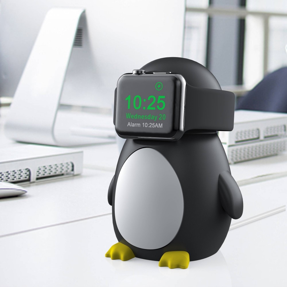Soporte de carga Apple Watch, pingüino negro