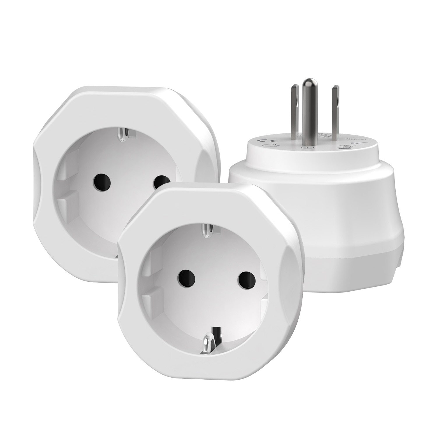 Adaptador de viaje de Europa a EE.UU (2 piezas)