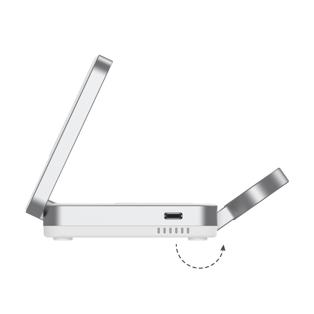 Compact 3-en-1 Qi2 Estación de Carga Magnética Inalámbrica Plegable Blance