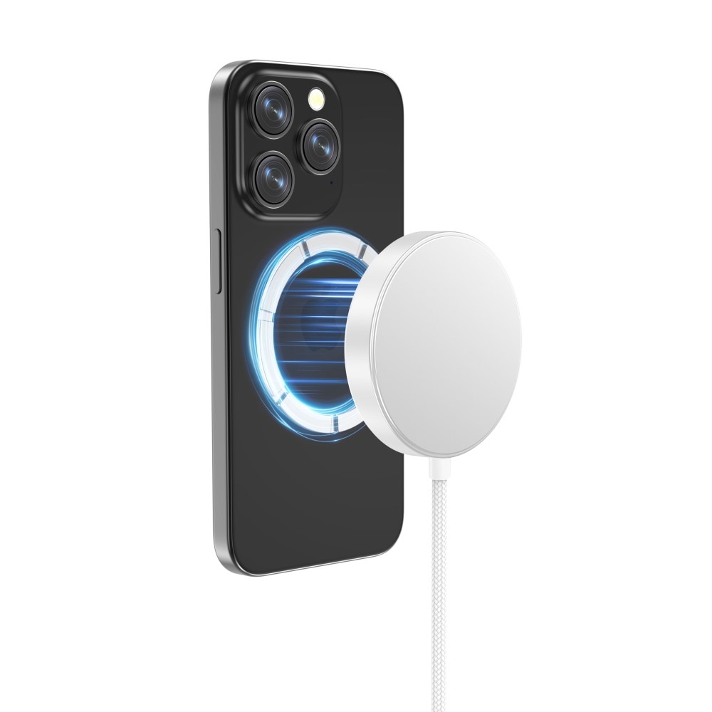 Apple iPhone 16 Plus Qi2 15W MagSafe Cargador Inalámbrico blanco