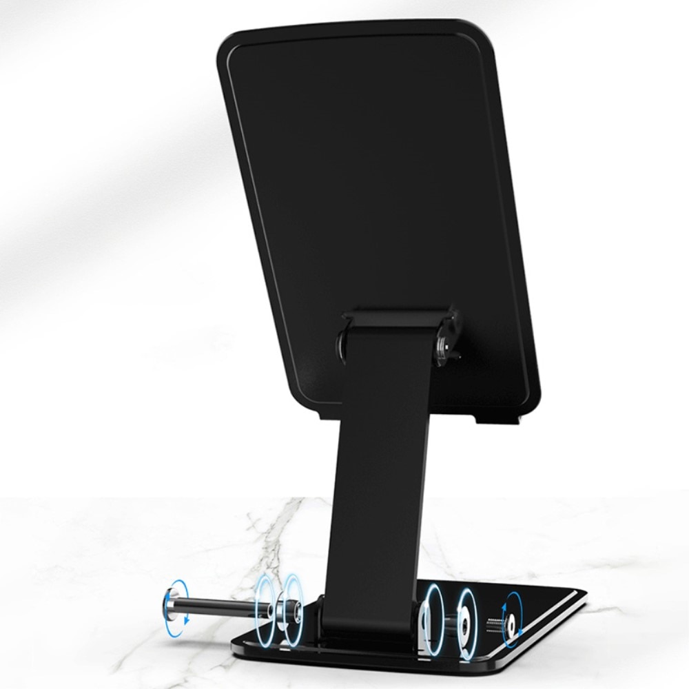 Soporte de mesa plegable para teléfono móvil/tableta, negro