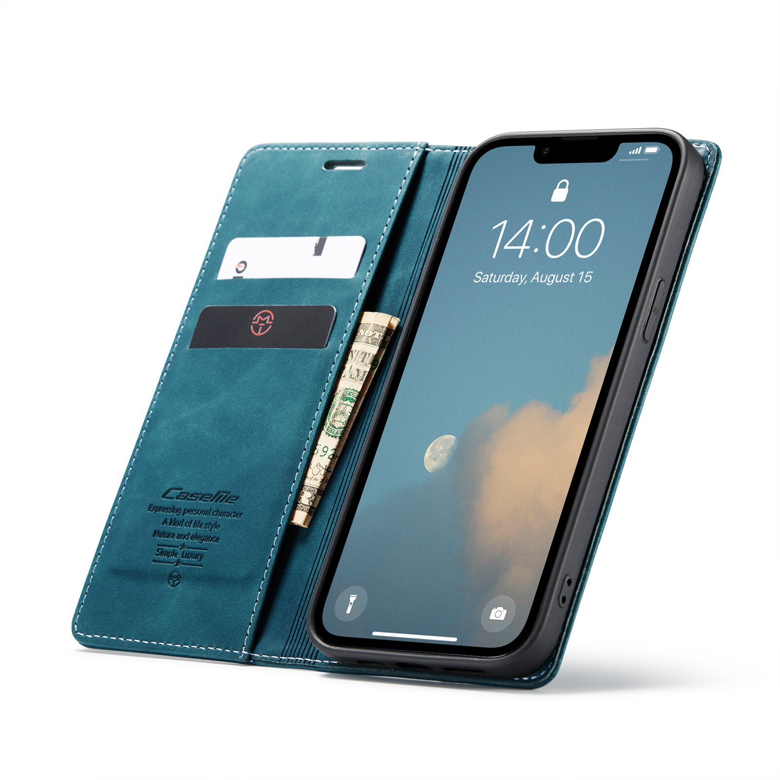 Funda delgada con solapa iPhone 16e Azul