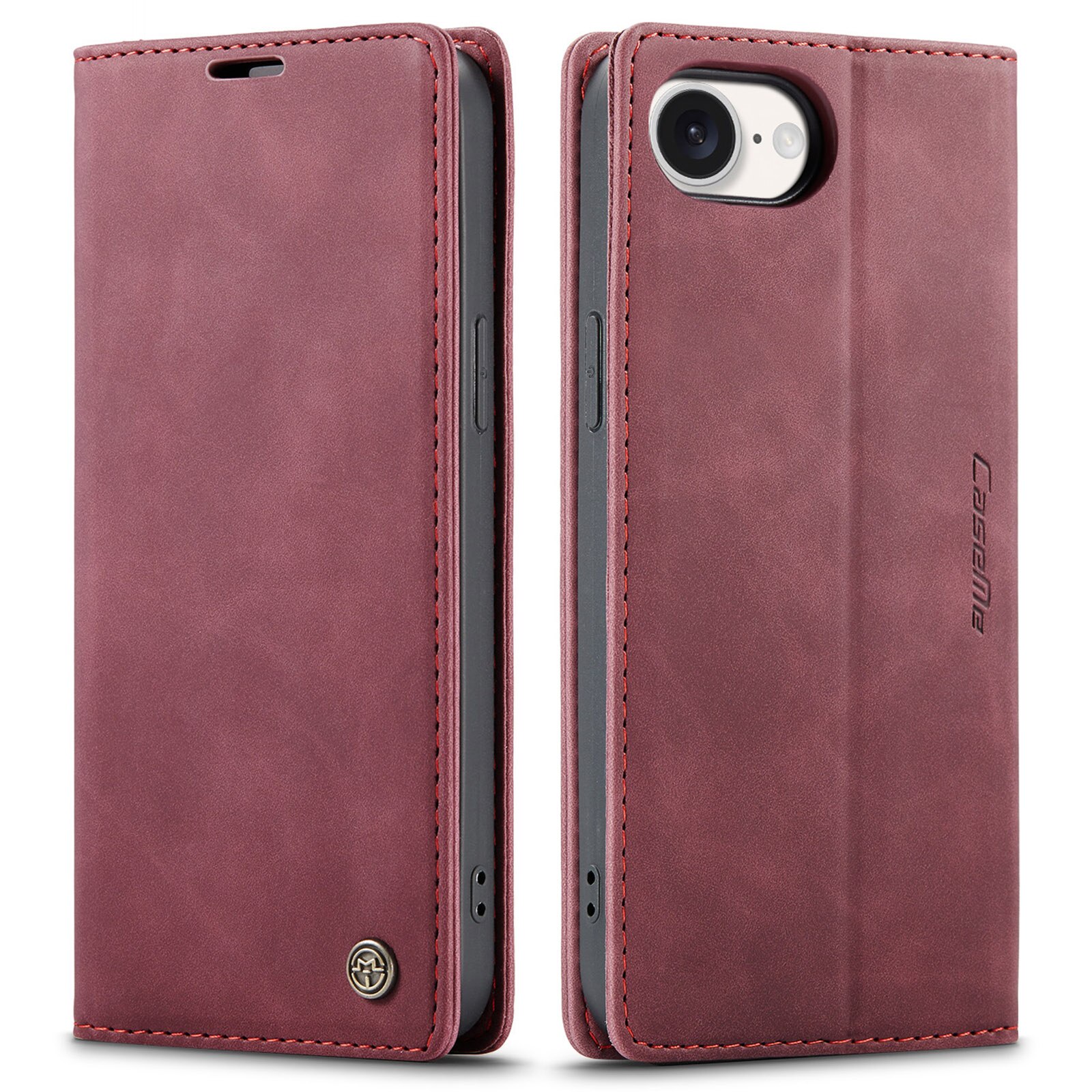 Funda delgada con solapa iPhone 16e Rojo