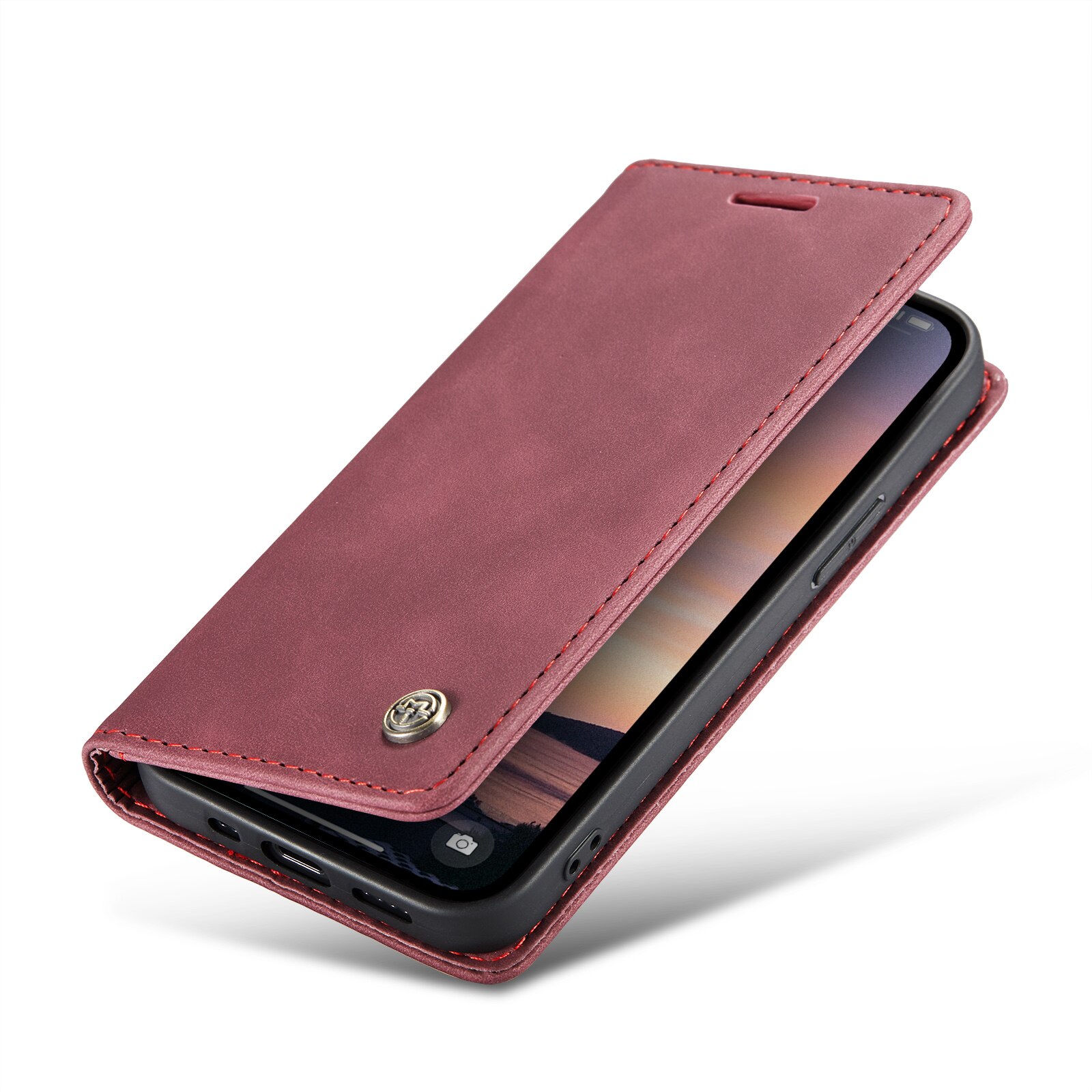 Funda delgada con solapa iPhone 16e Rojo