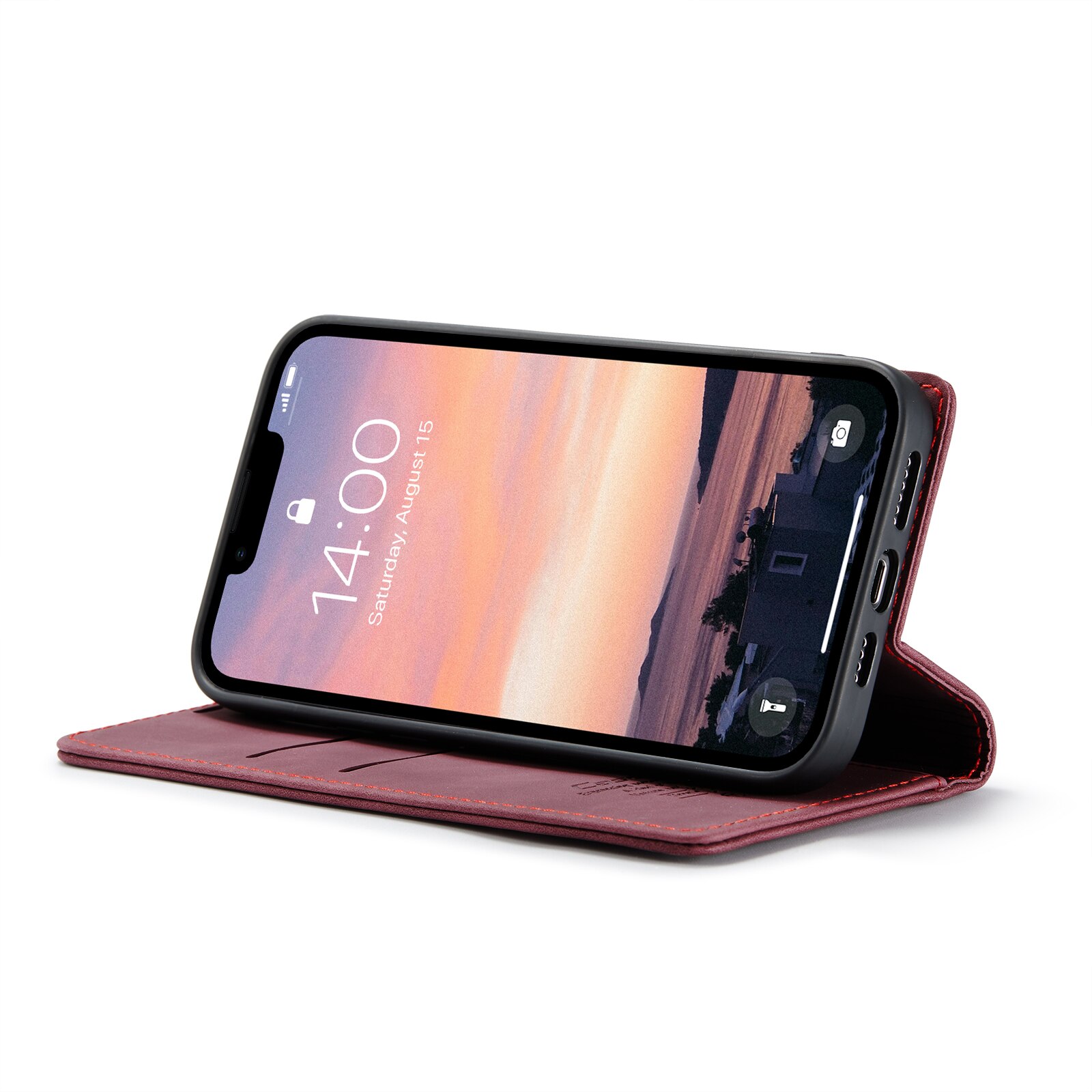 Funda delgada con solapa iPhone 16e Rojo