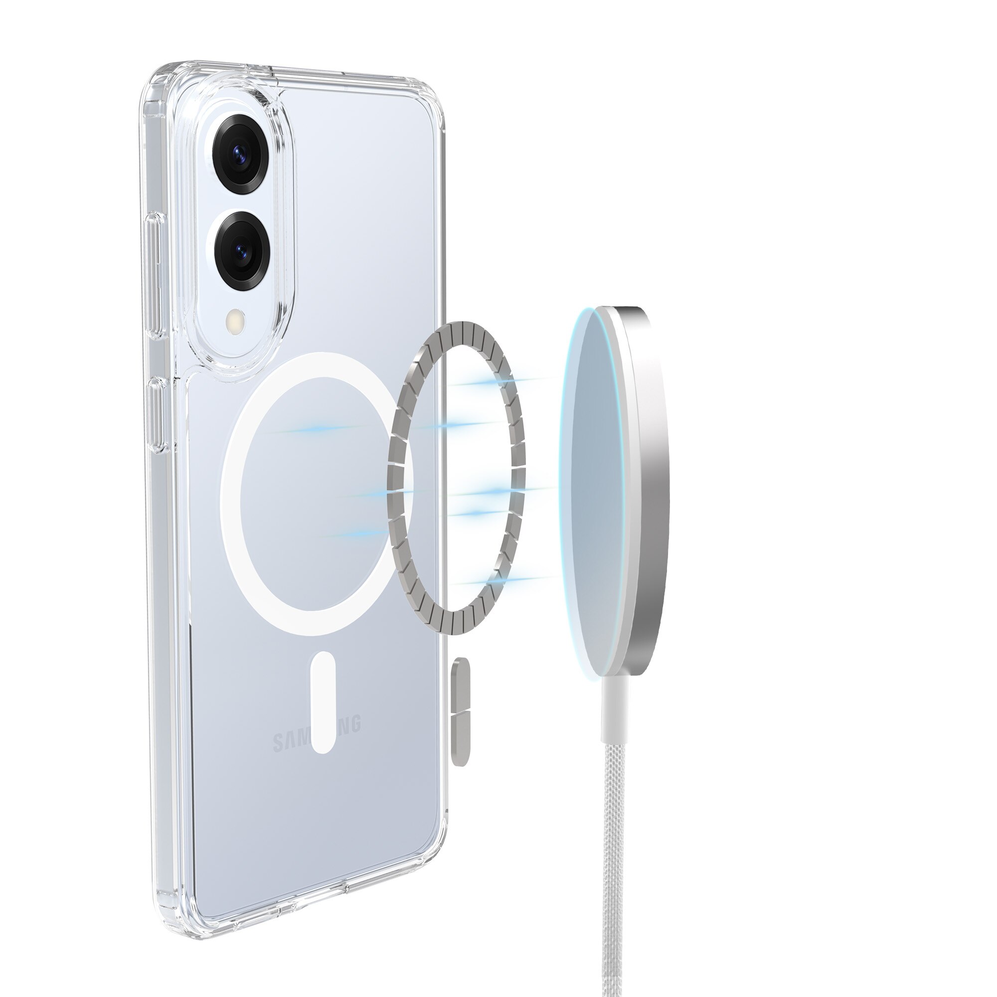 Funda híbrida MagSafe Samsung Galaxy S25 Edge transparente