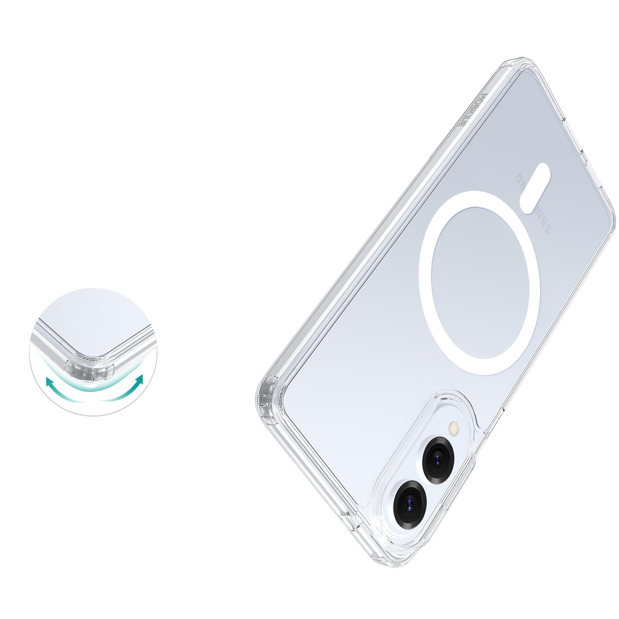 Funda híbrida MagSafe Samsung Galaxy S25 Edge transparente