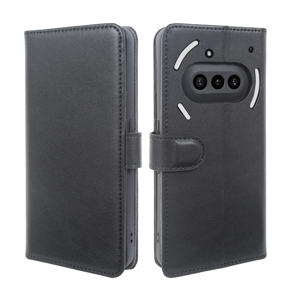 Funda de cuero genuino Nothing Phone 3a, Negro