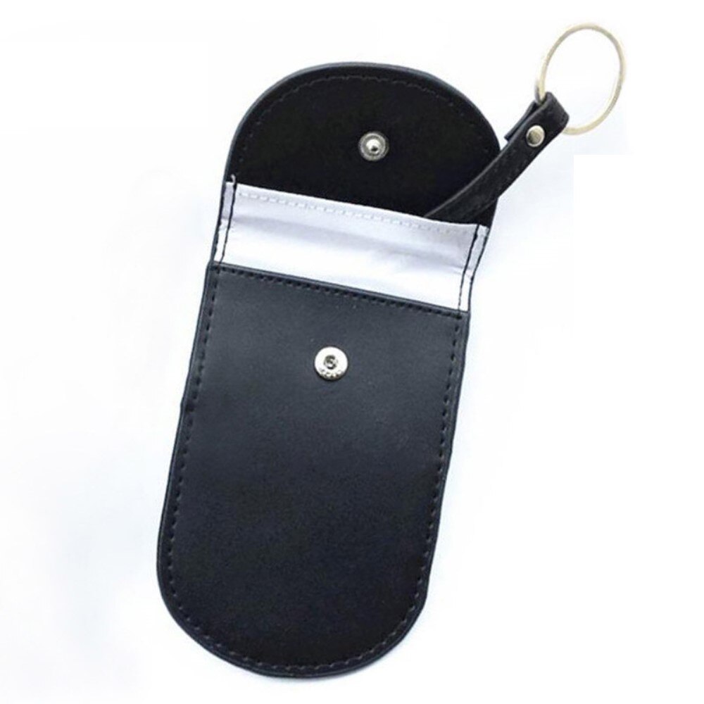 Funda para llaves de coche en cuero con protección RFID, negro