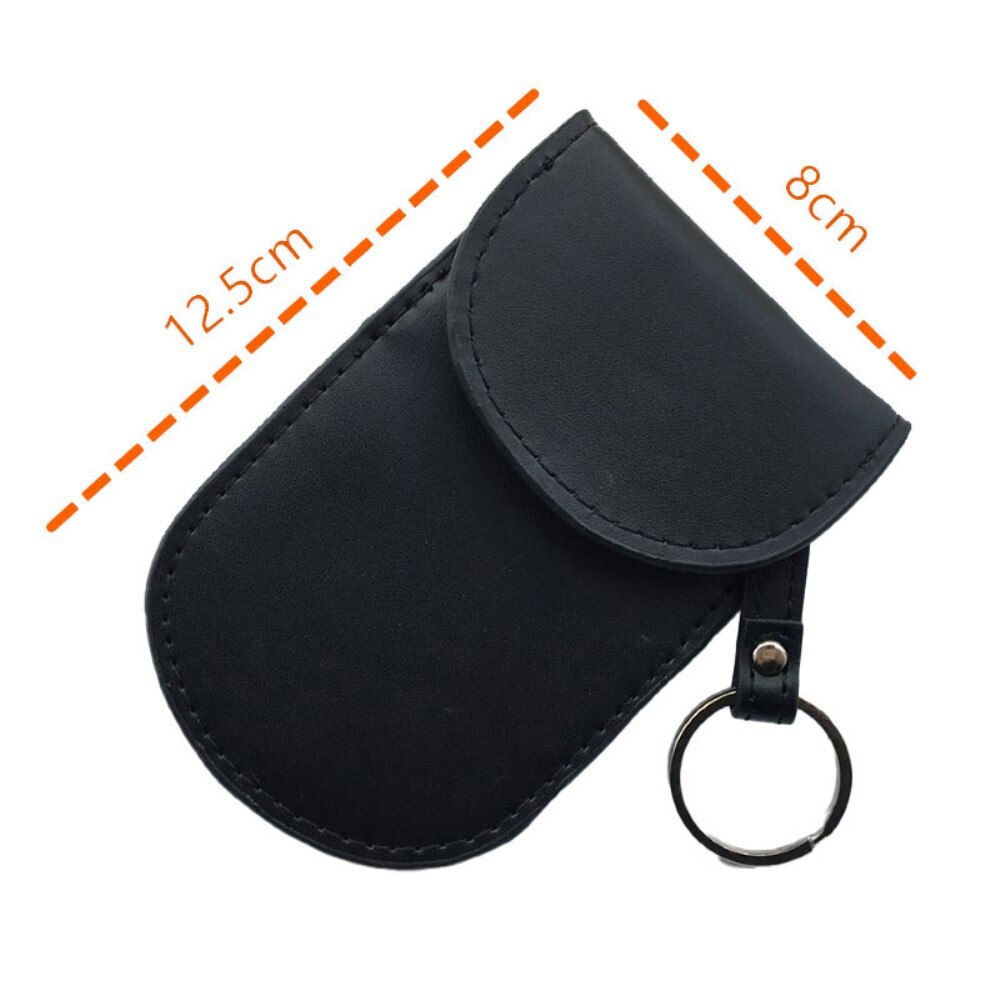 Funda para llaves de coche en cuero con protección RFID, negro