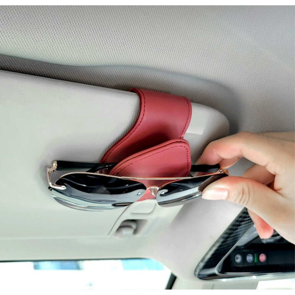 Soporte para gafas para la visera del coche, negro