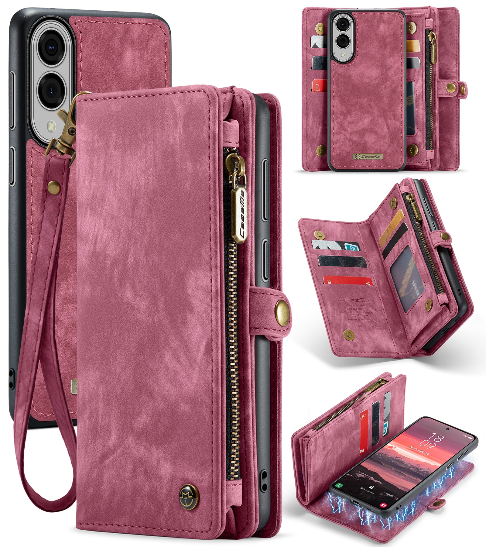 Cartera Multi-Slot Samsung Galaxy S25 Edge Rojo