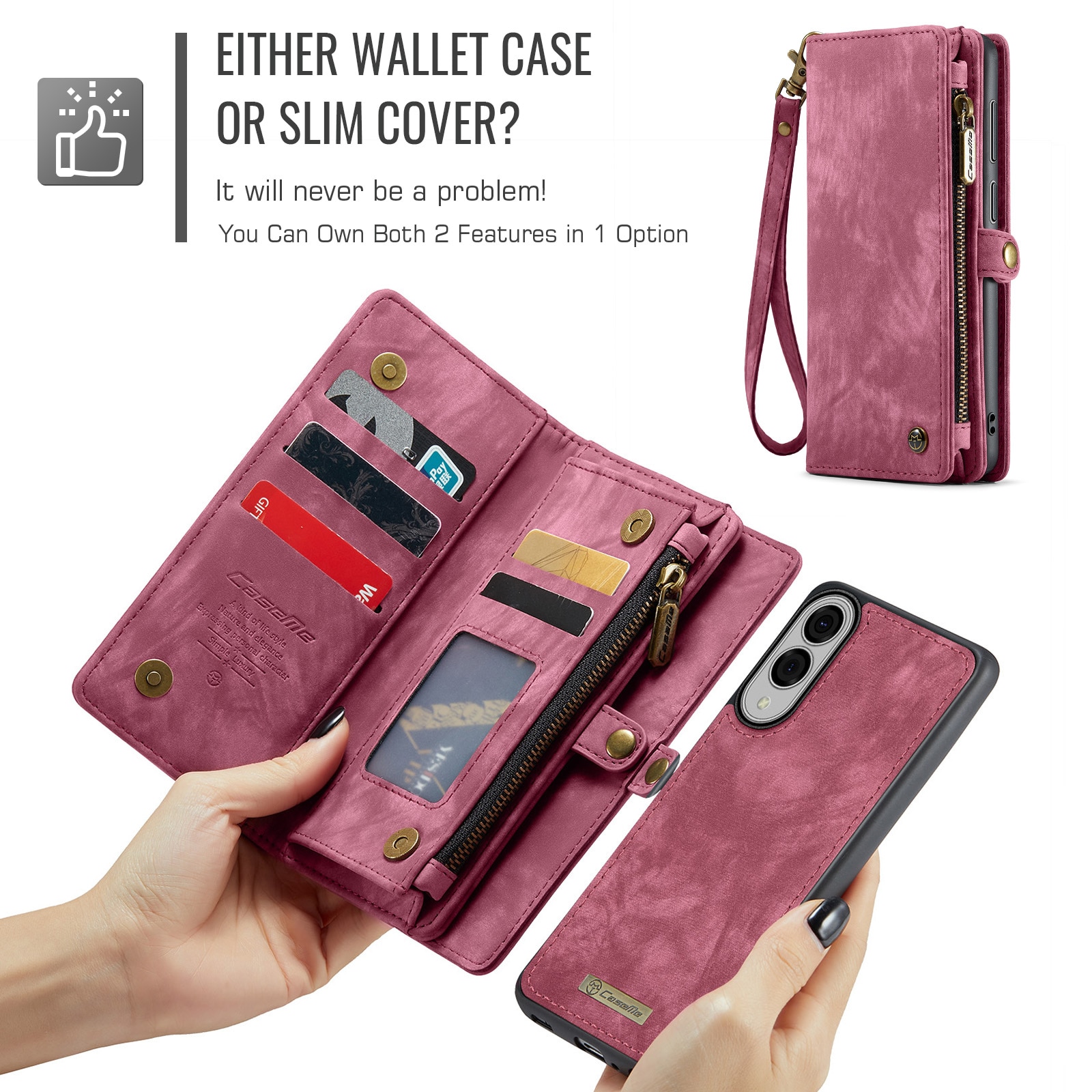 Cartera Multi-Slot Samsung Galaxy S25 Edge Rojo