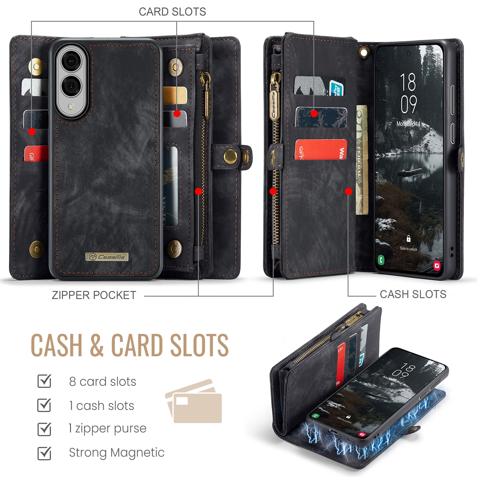 Cartera Multi-Slot Samsung Galaxy S25 Edge Gris