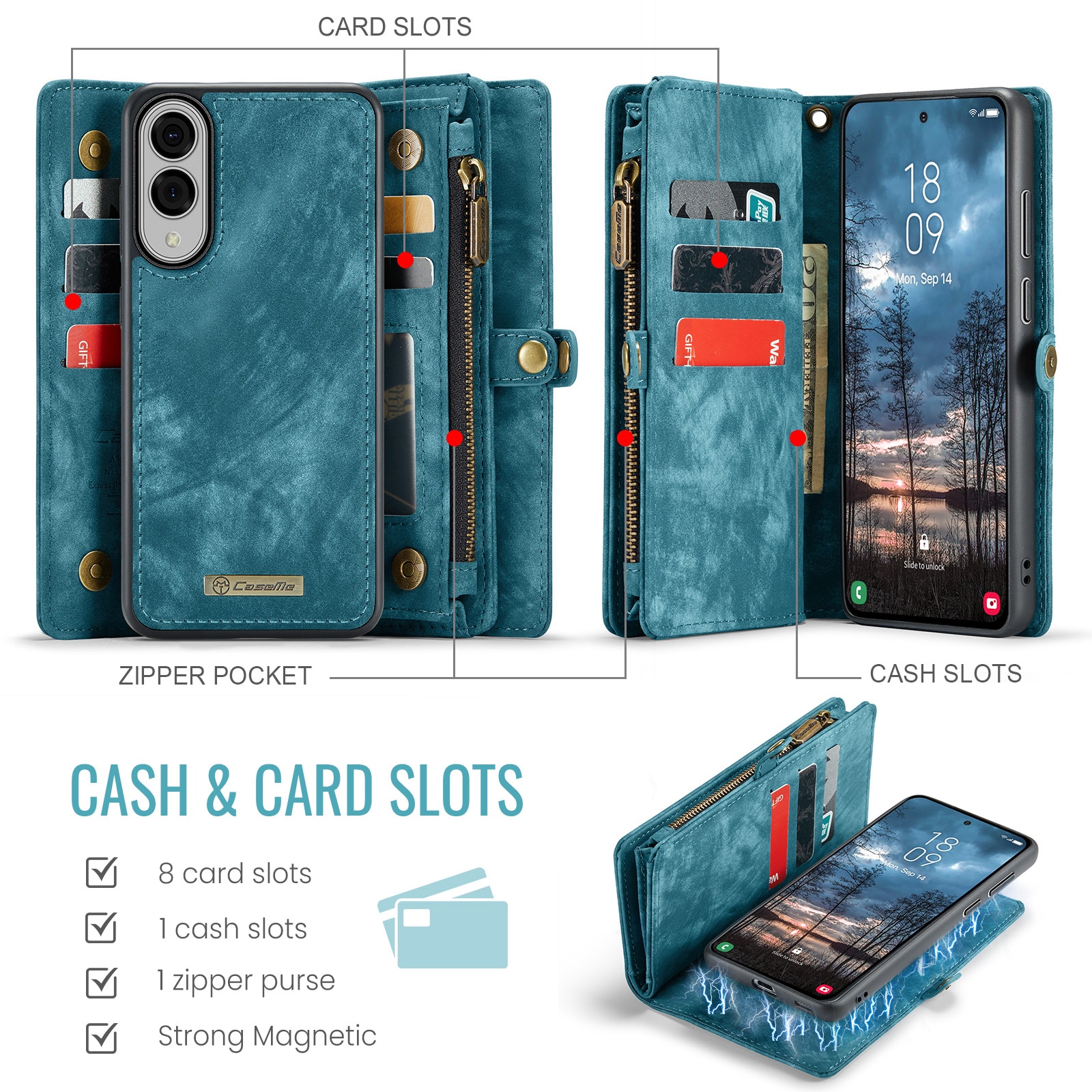 Cartera Multi-Slot Samsung Galaxy S25 Edge Azul