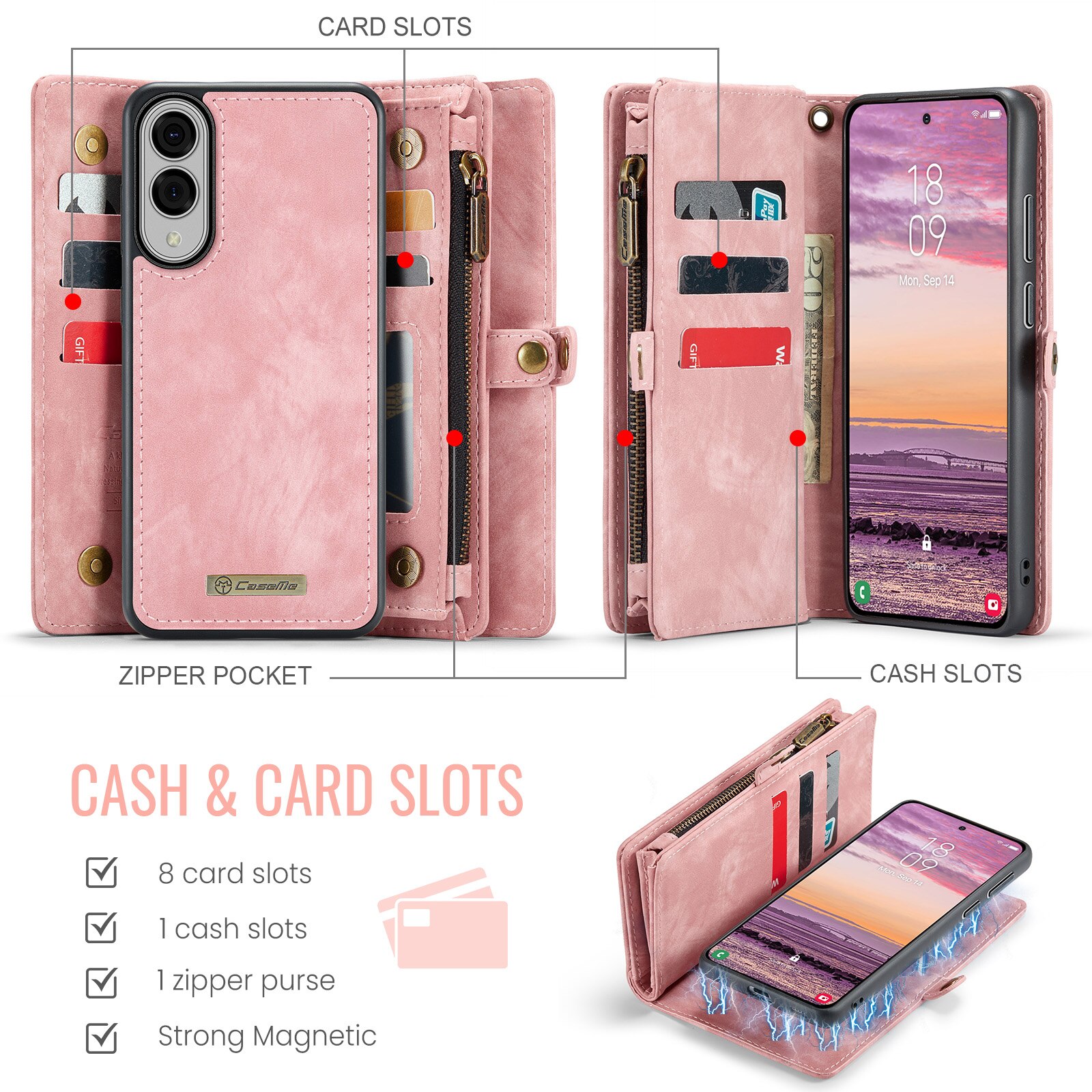 Cartera Multi-Slot Samsung Galaxy S25 Edge Rosa
