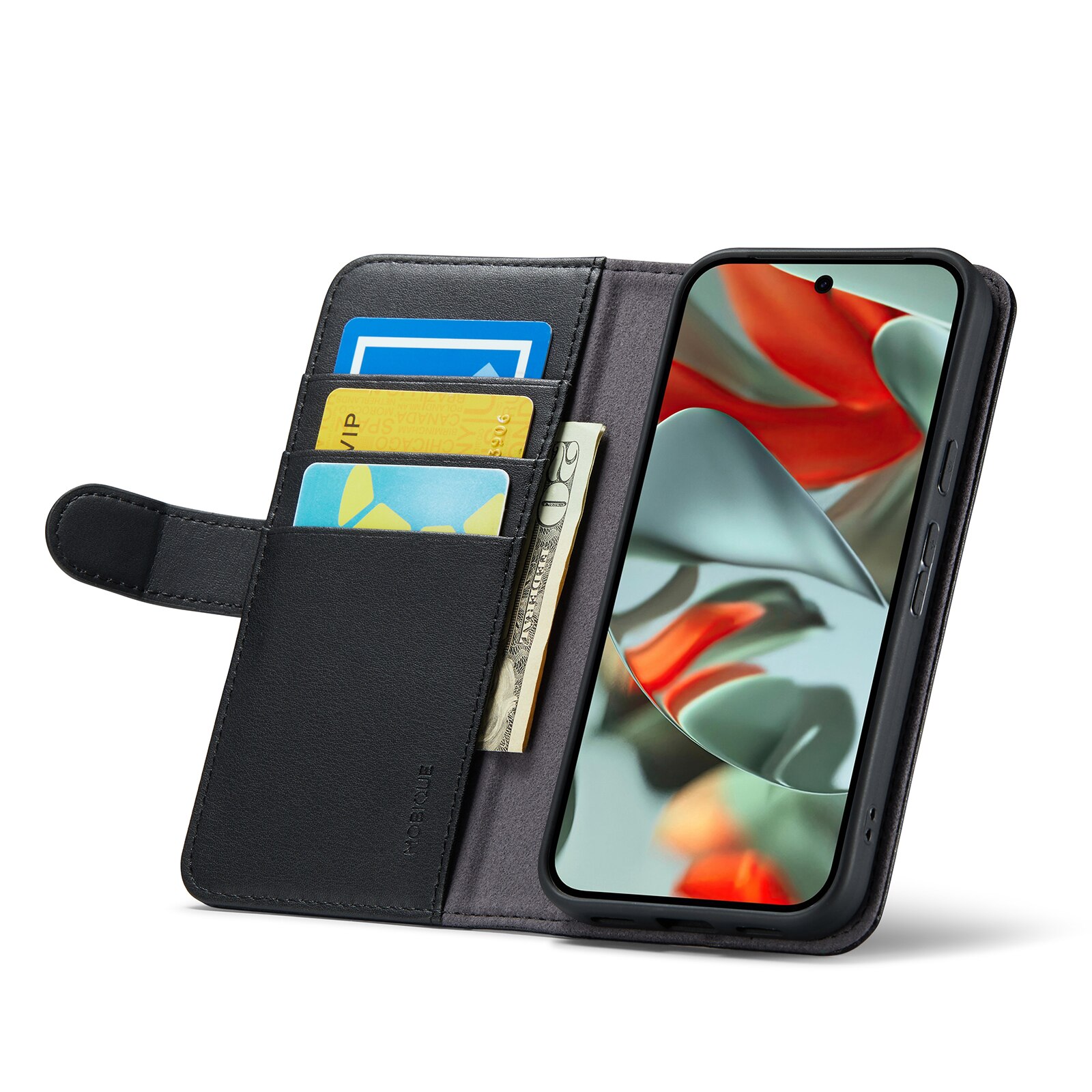 Funda de cuero genuino Google Pixel 10 Pro, Negro