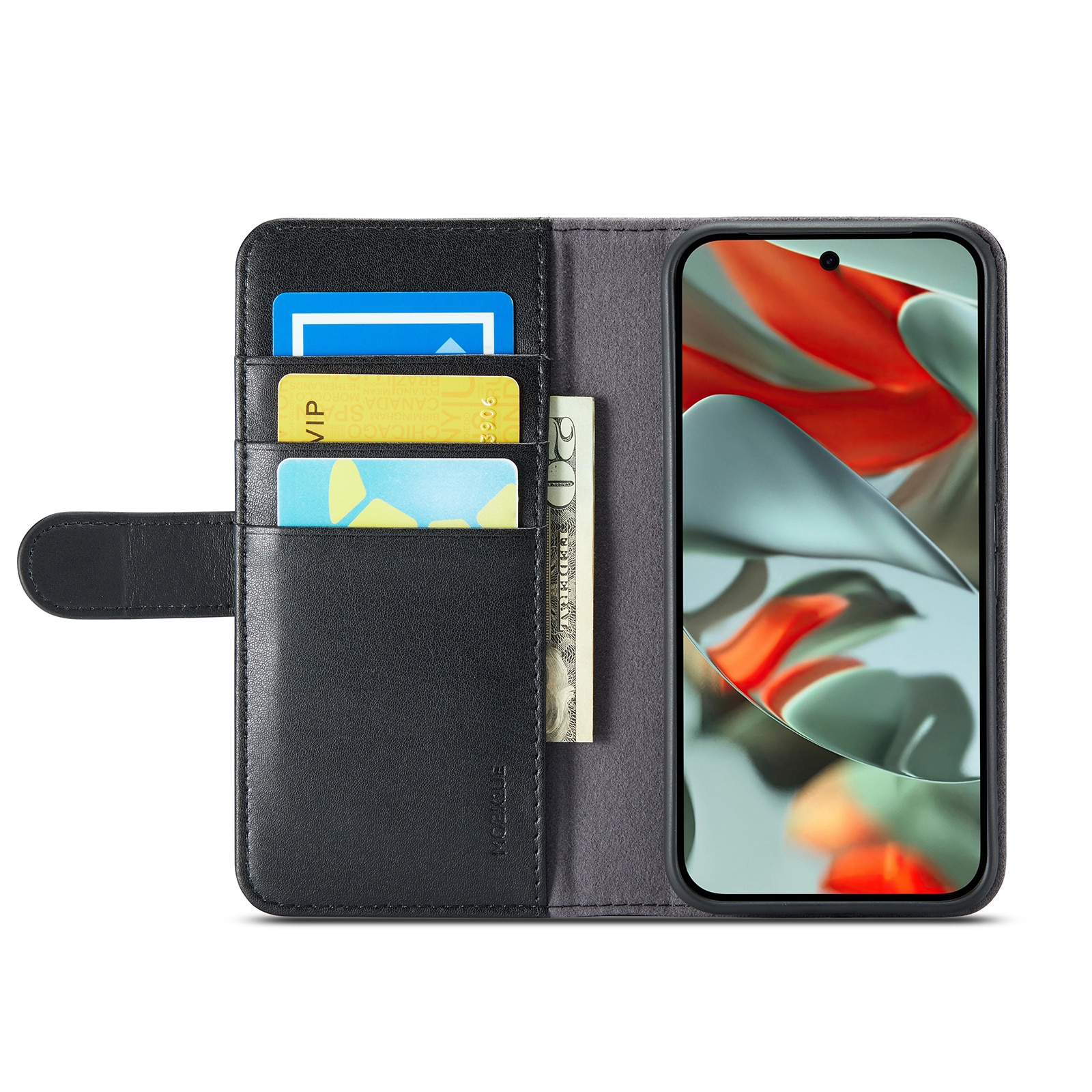 Funda de cuero genuino Google Pixel 10 Pro, Negro