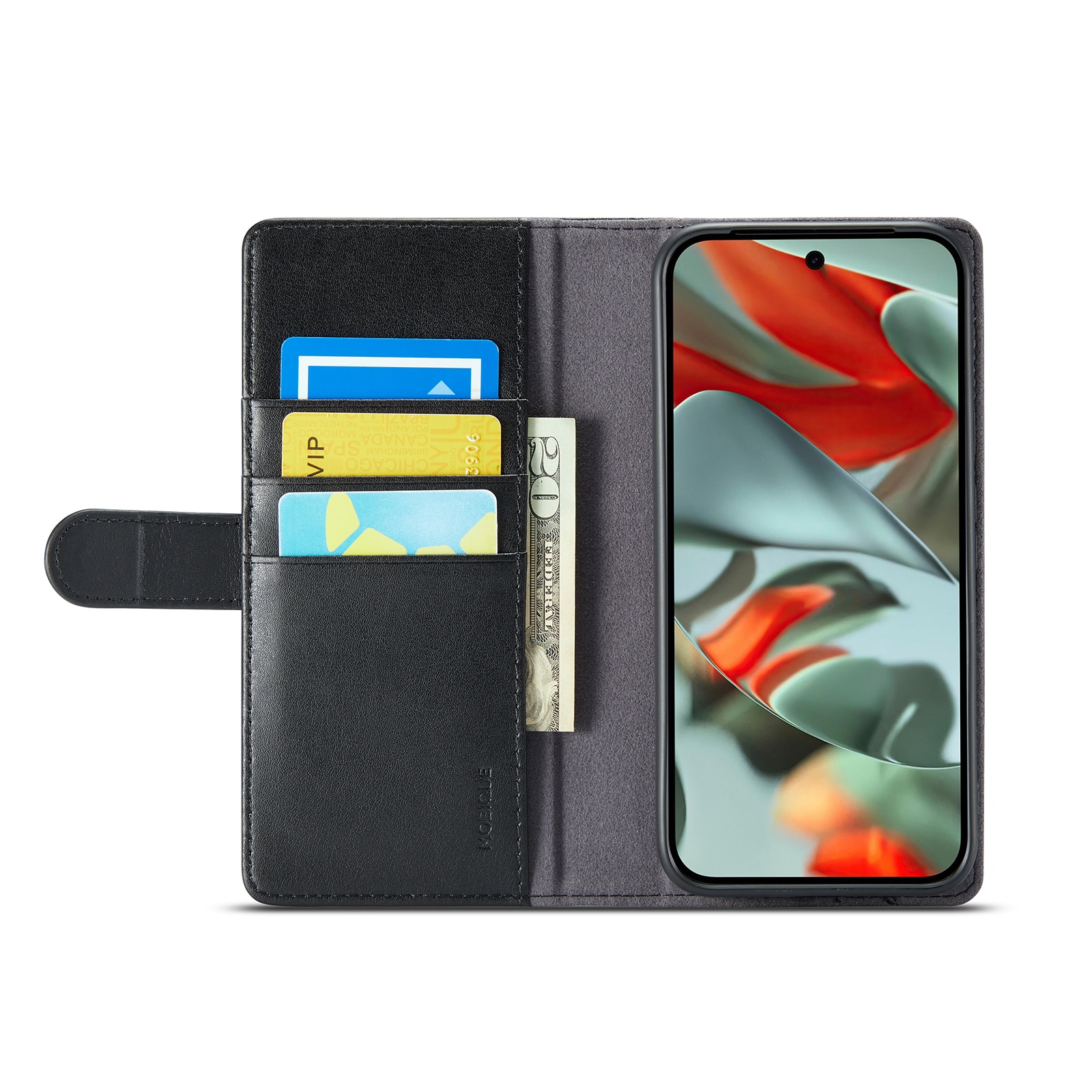 Funda de cuero genuino Google Pixel 10 Pro XL, Negro