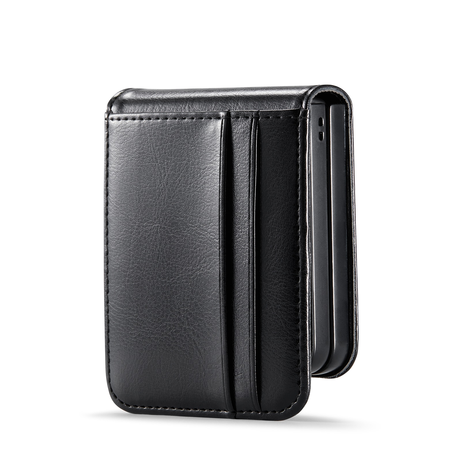Funda de cuero genuino Samsung Galaxy Z Flip 7, Negro