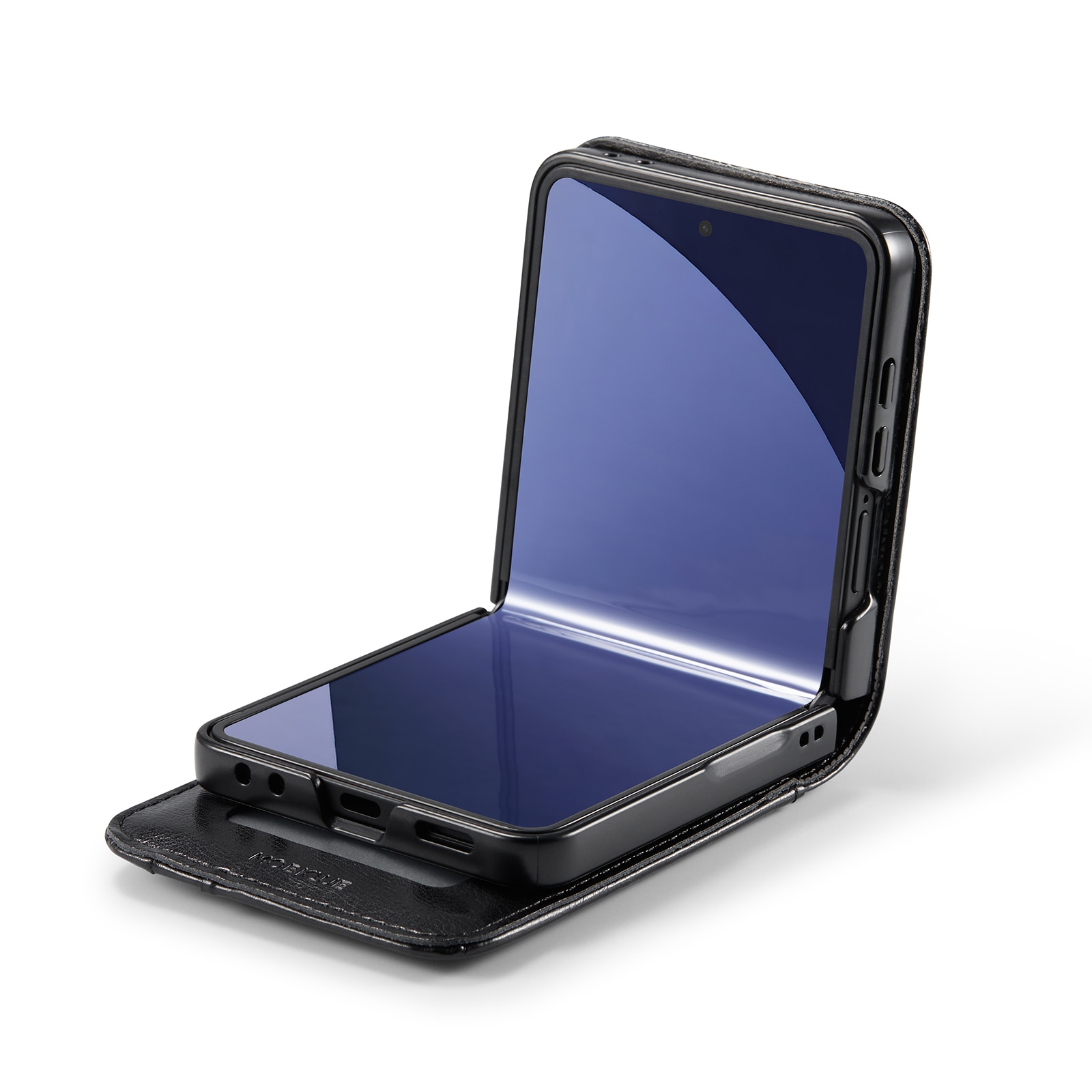 Funda de cuero genuino Samsung Galaxy Z Flip 7, Negro