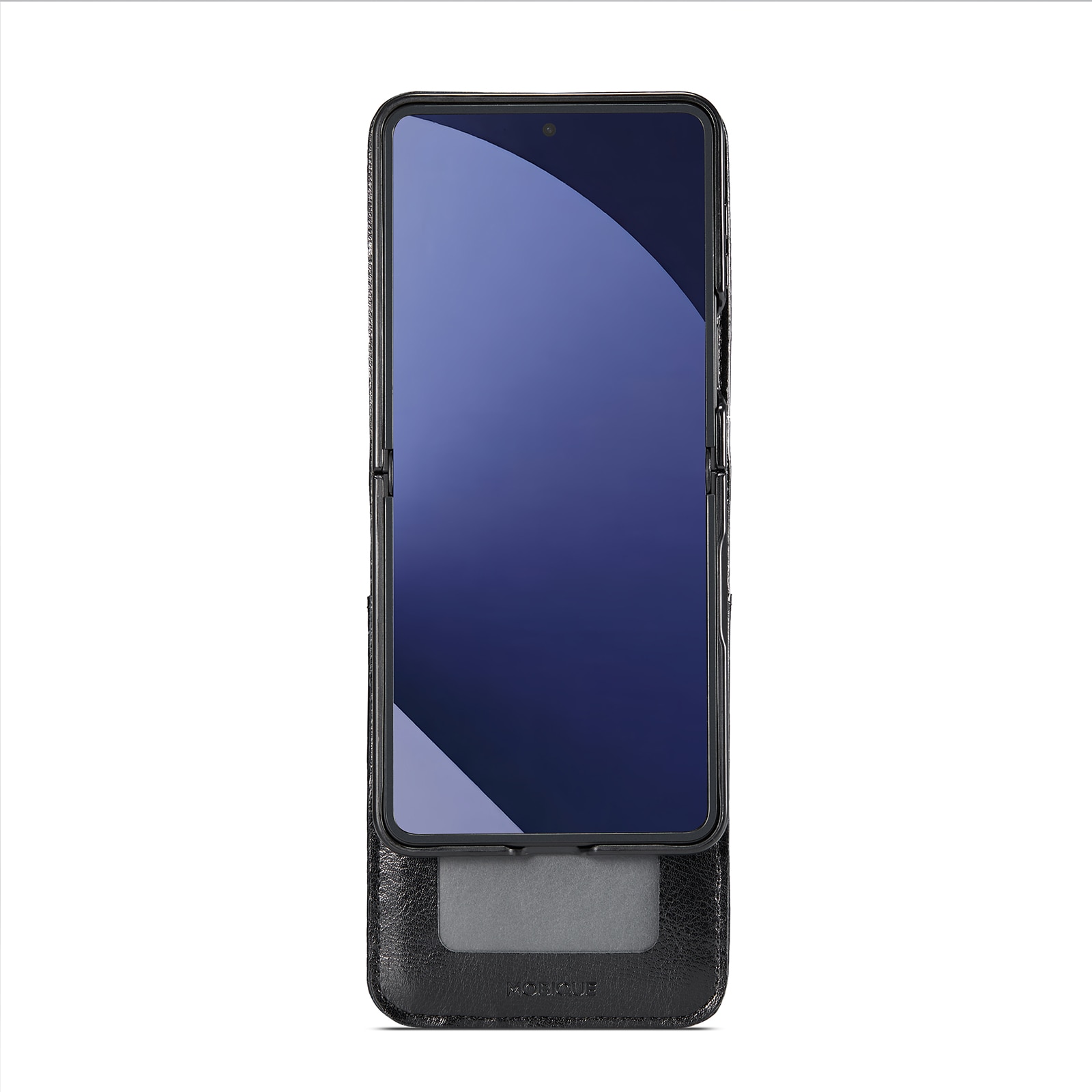 Funda de cuero genuino Samsung Galaxy Z Flip 7, Negro