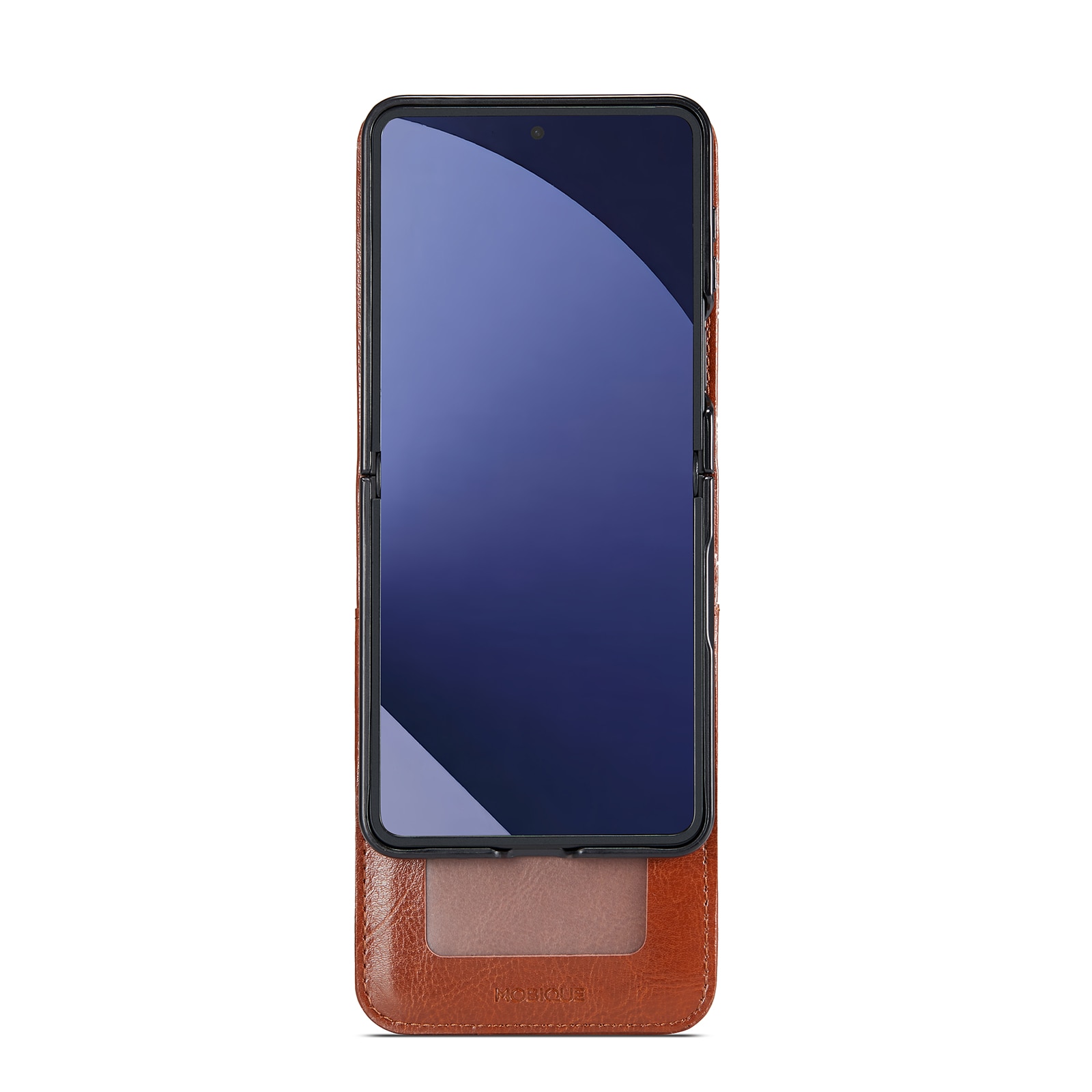 Funda de cuero genuino Samsung Galaxy Z Flip 7, Cognac
