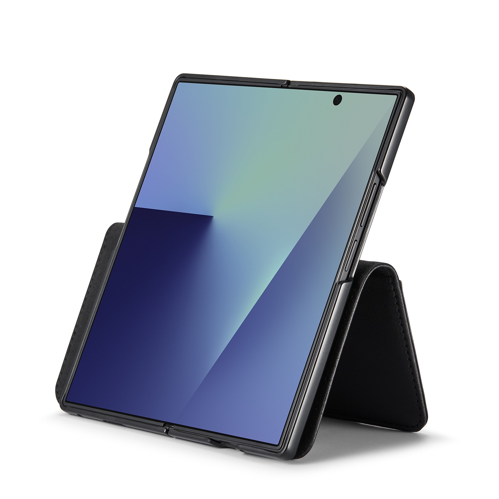 Funda de cuero genuino Samsung Galaxy Z Fold 7, Negro