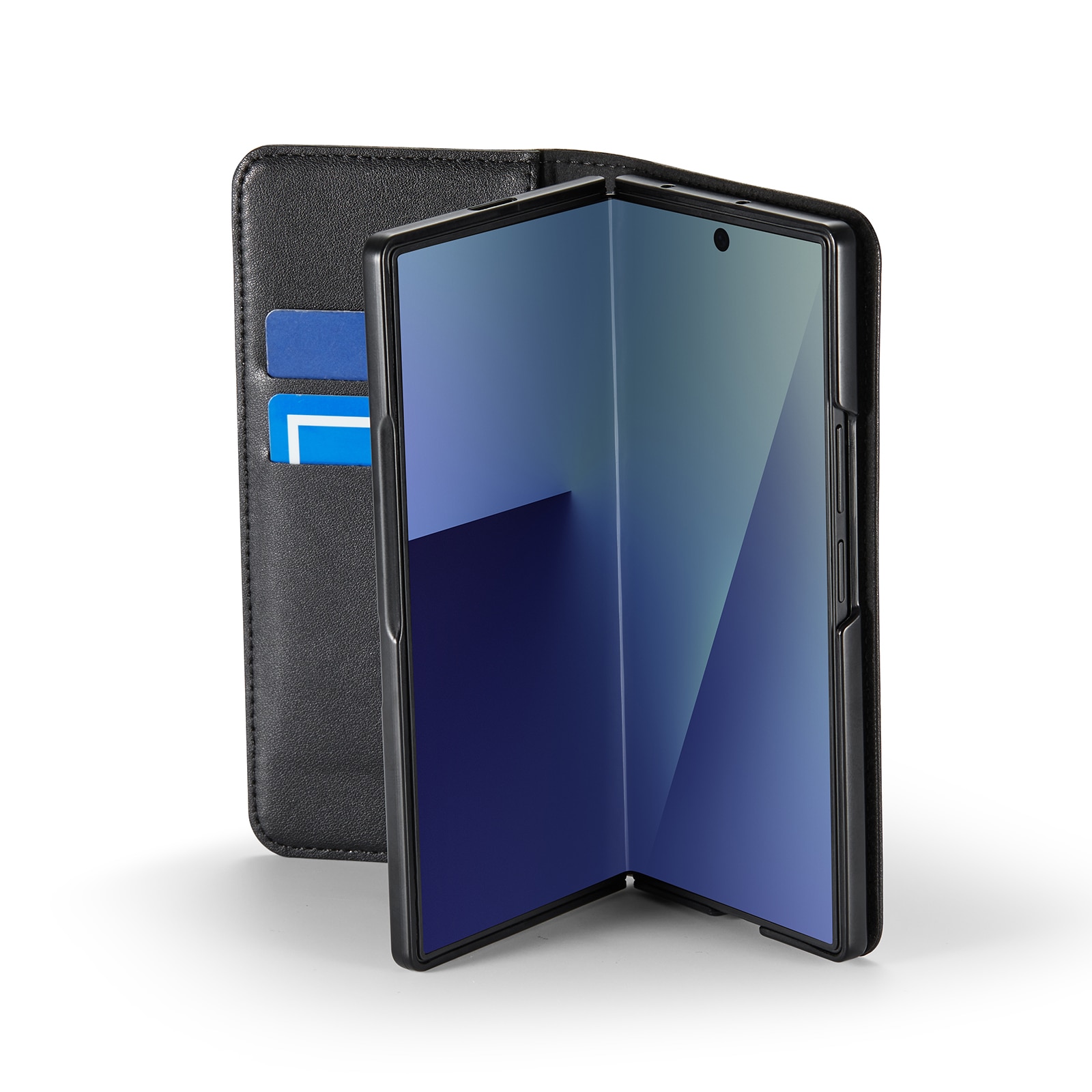 Funda de cuero genuino Samsung Galaxy Z Fold 7, Negro