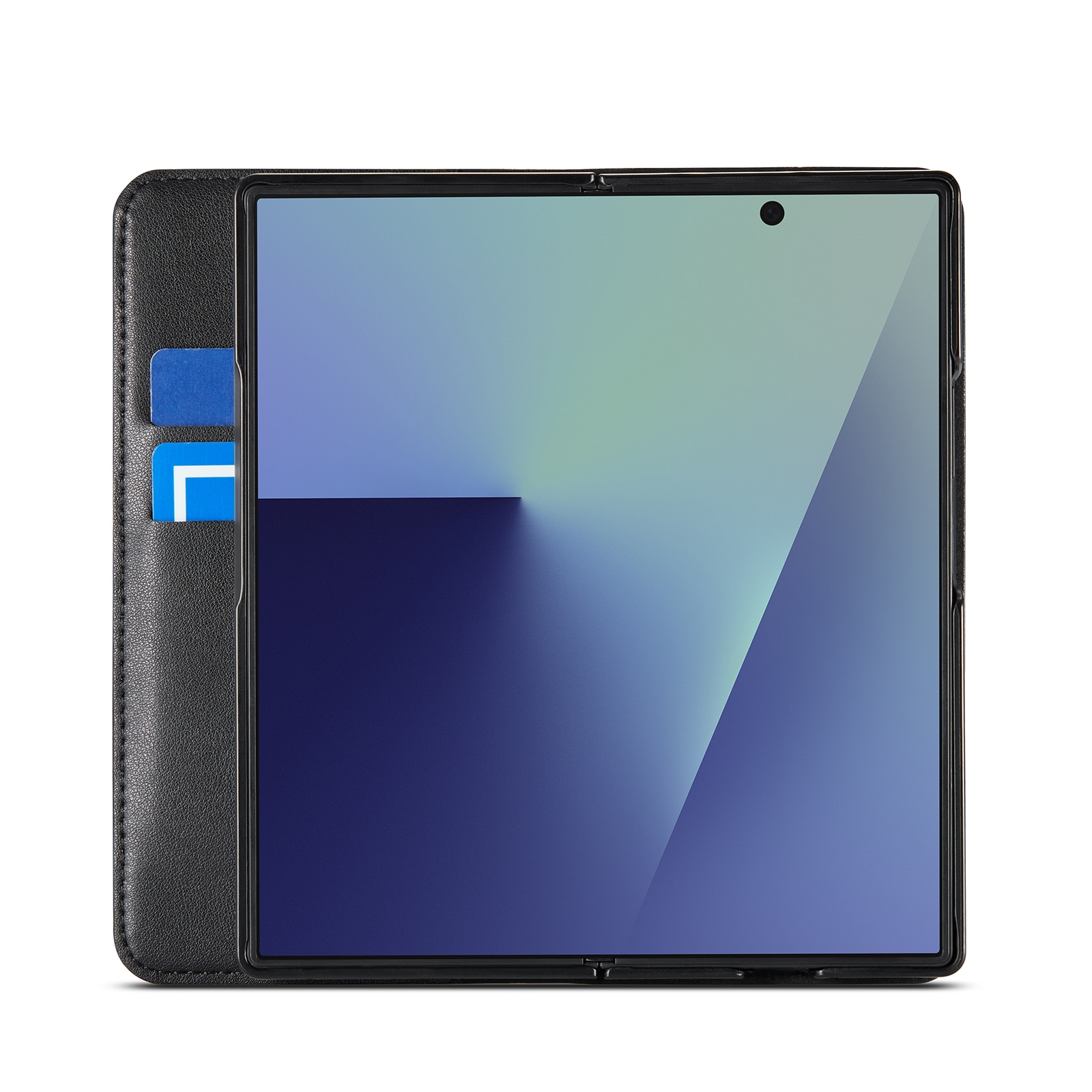 Funda de cuero genuino Samsung Galaxy Z Fold 7, Negro